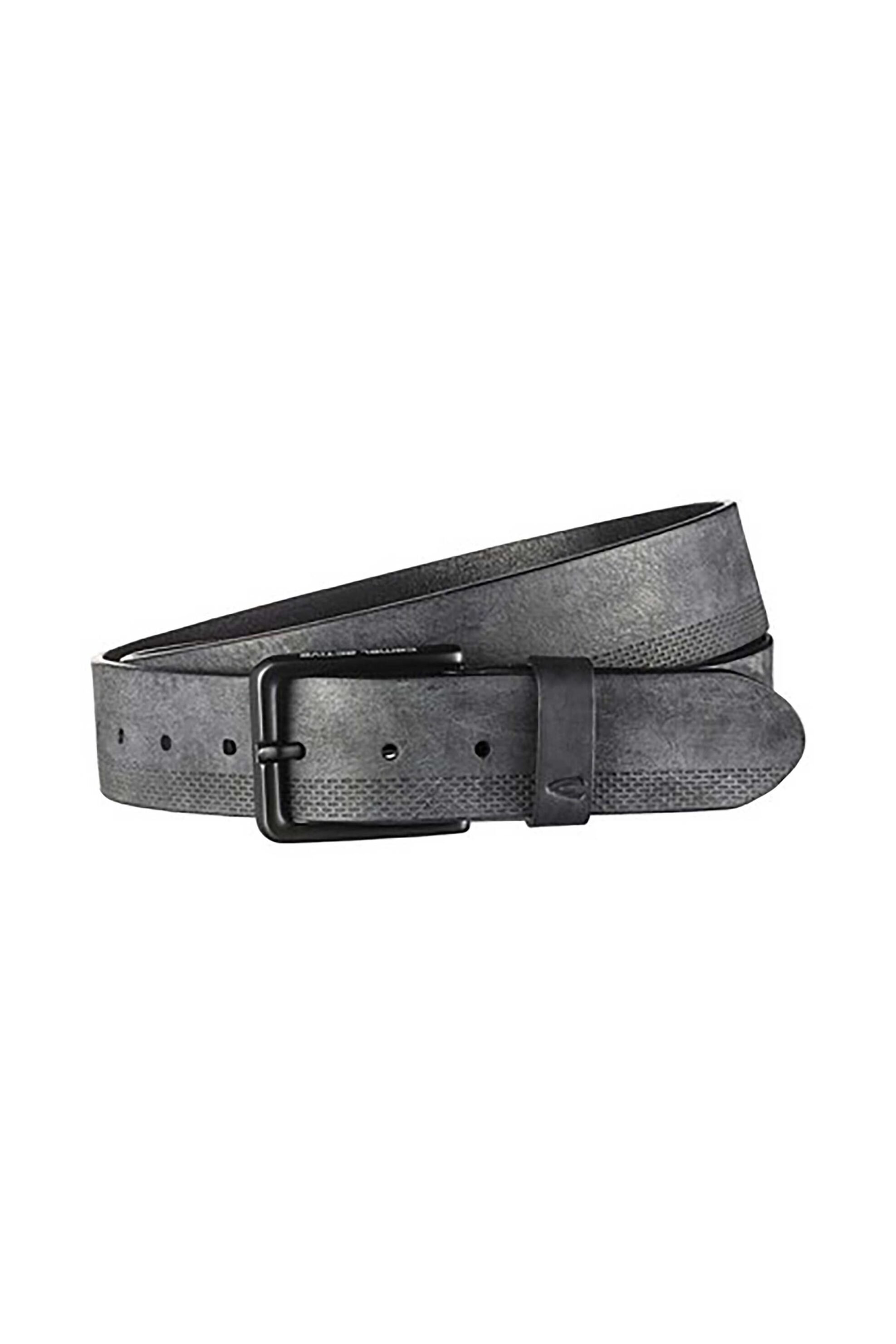 Camel Active ανδρική δερμάτινη ζώνη με μεταλλική αγκράφα - C261NOS-402040-9B04 Μαύρο