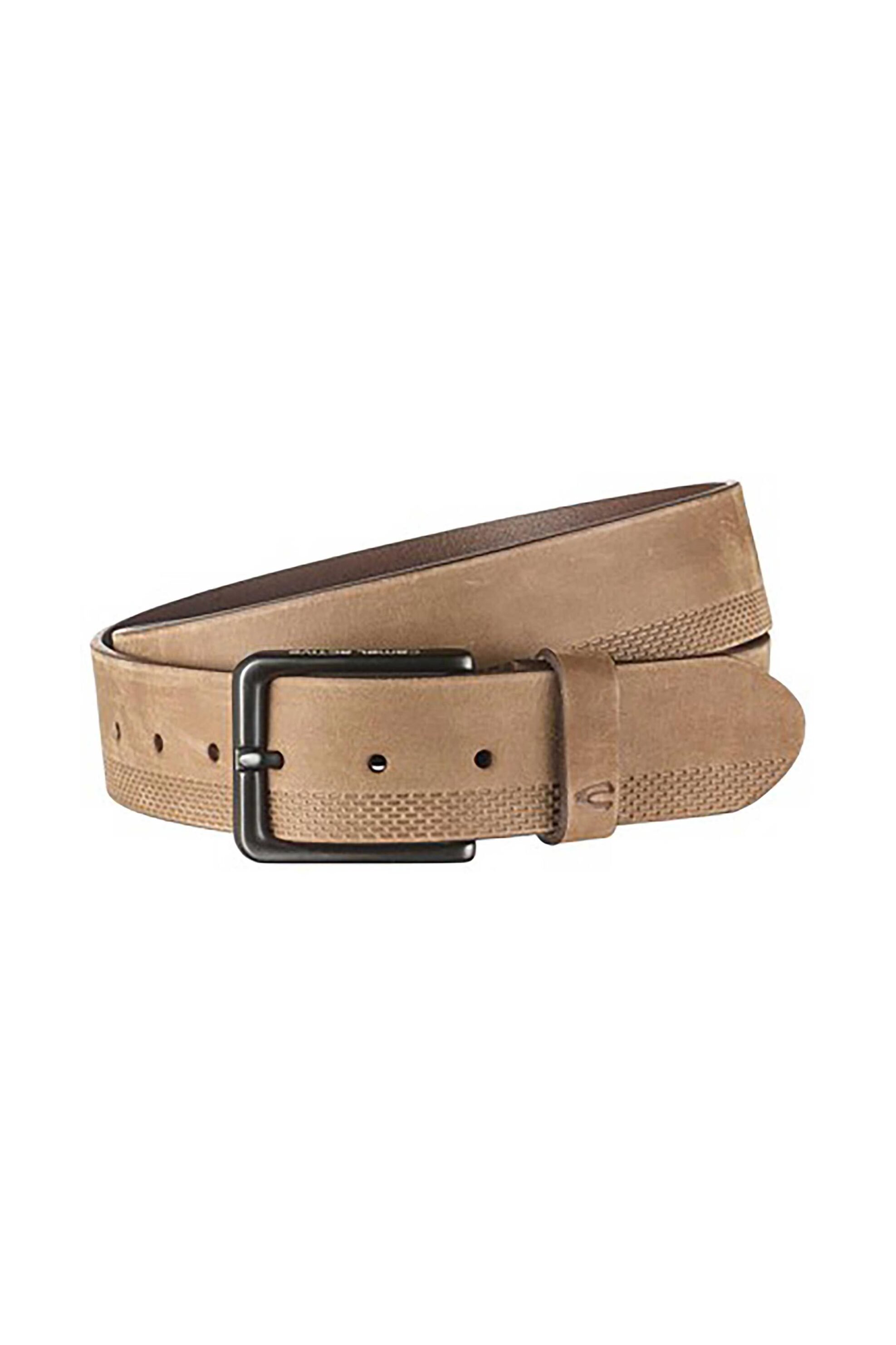 Camel Active ανδρική δερμάτινη ζώνη με μεταλλική αγκράφα - C261NOS-402040-9B04 Καφέ Ανοιχτό