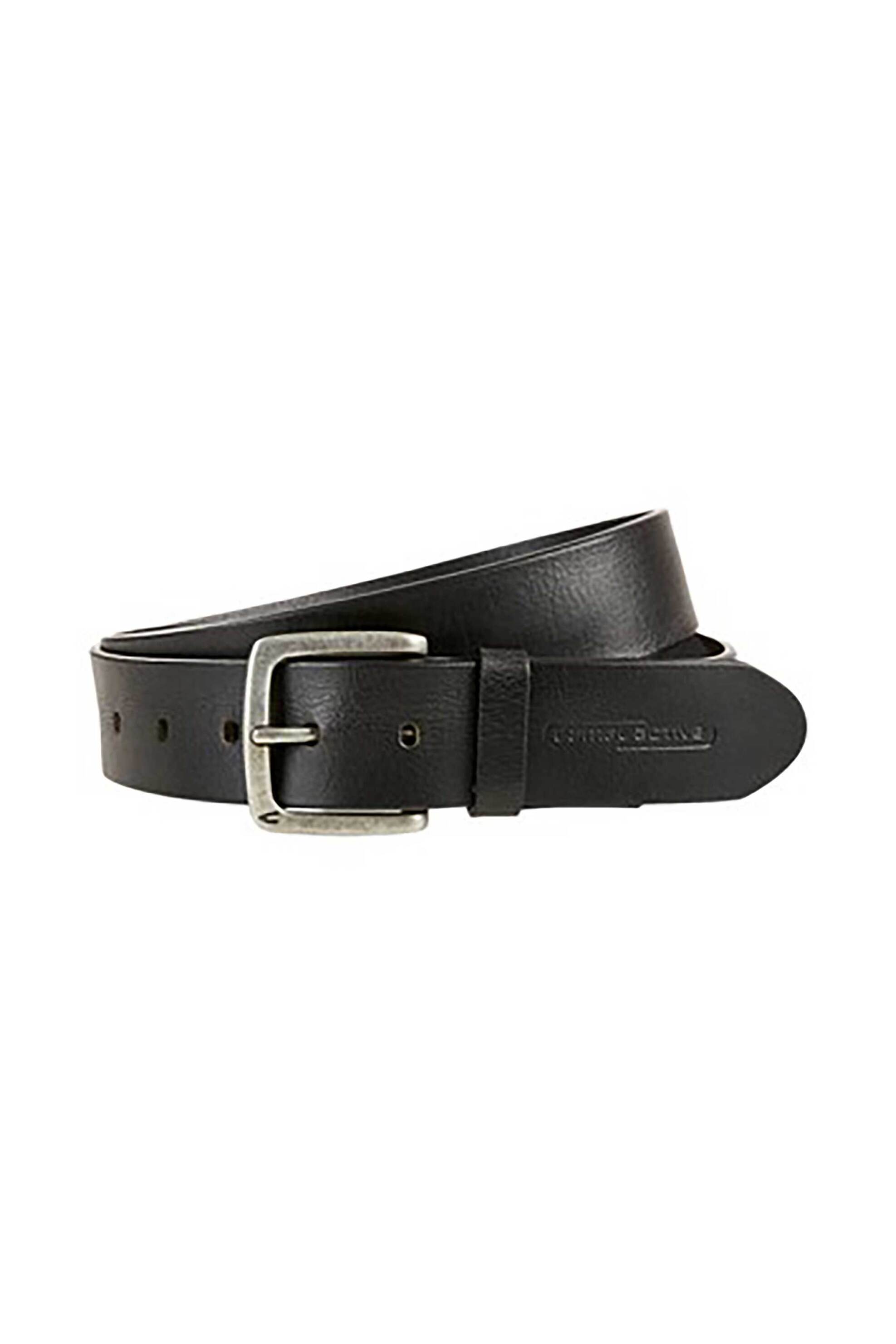 Camel Active ανδρική δερμάτινη ζώνη με μεταλλική αγκράφα και ανάγλυφο λογότυπο - C261NOS-402220-9B22 Μαύρο