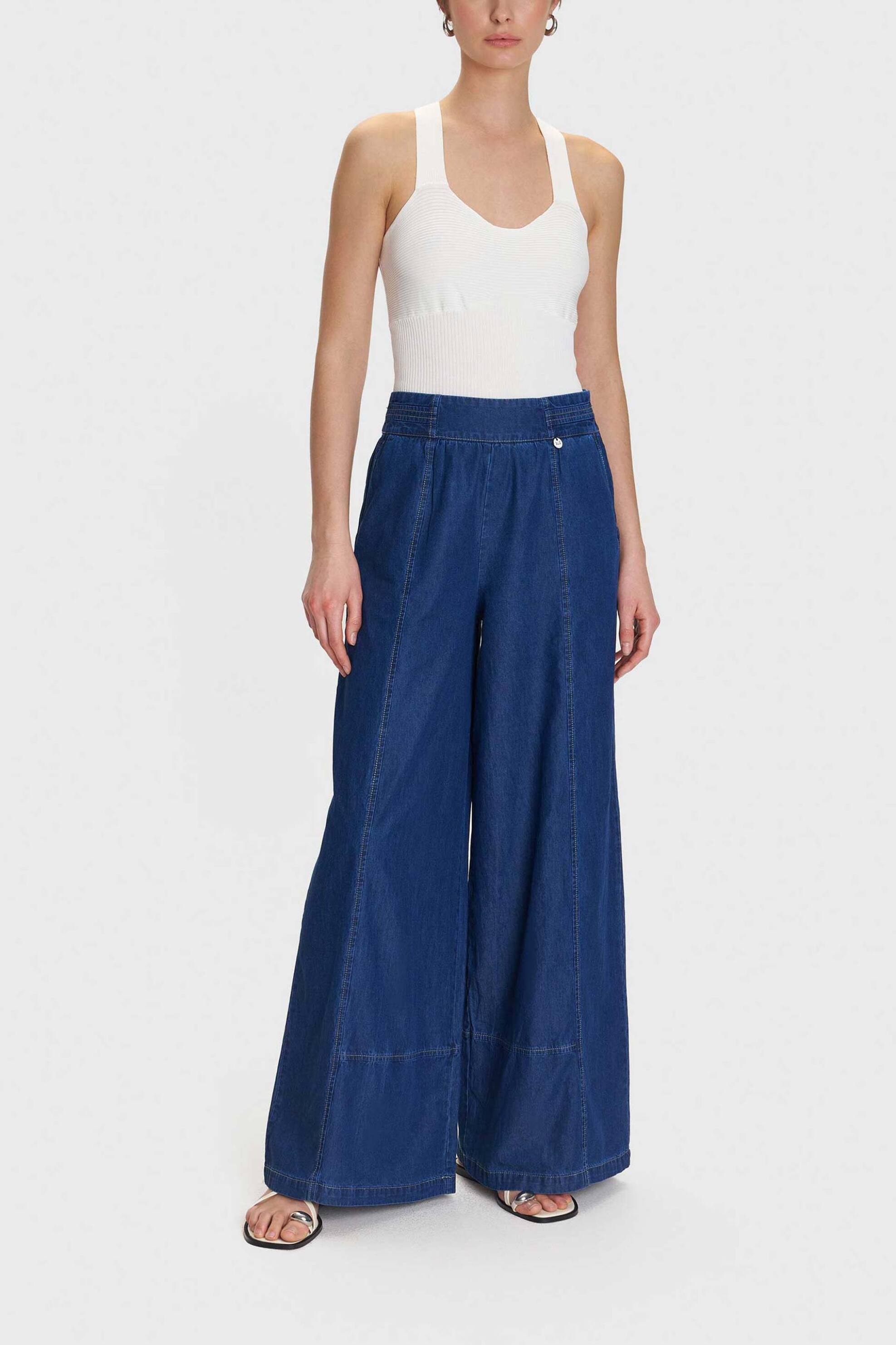 'ALE 'ALE γυναικείο τζιν παντελόνι Wide Leg - 81253006 Μπλε