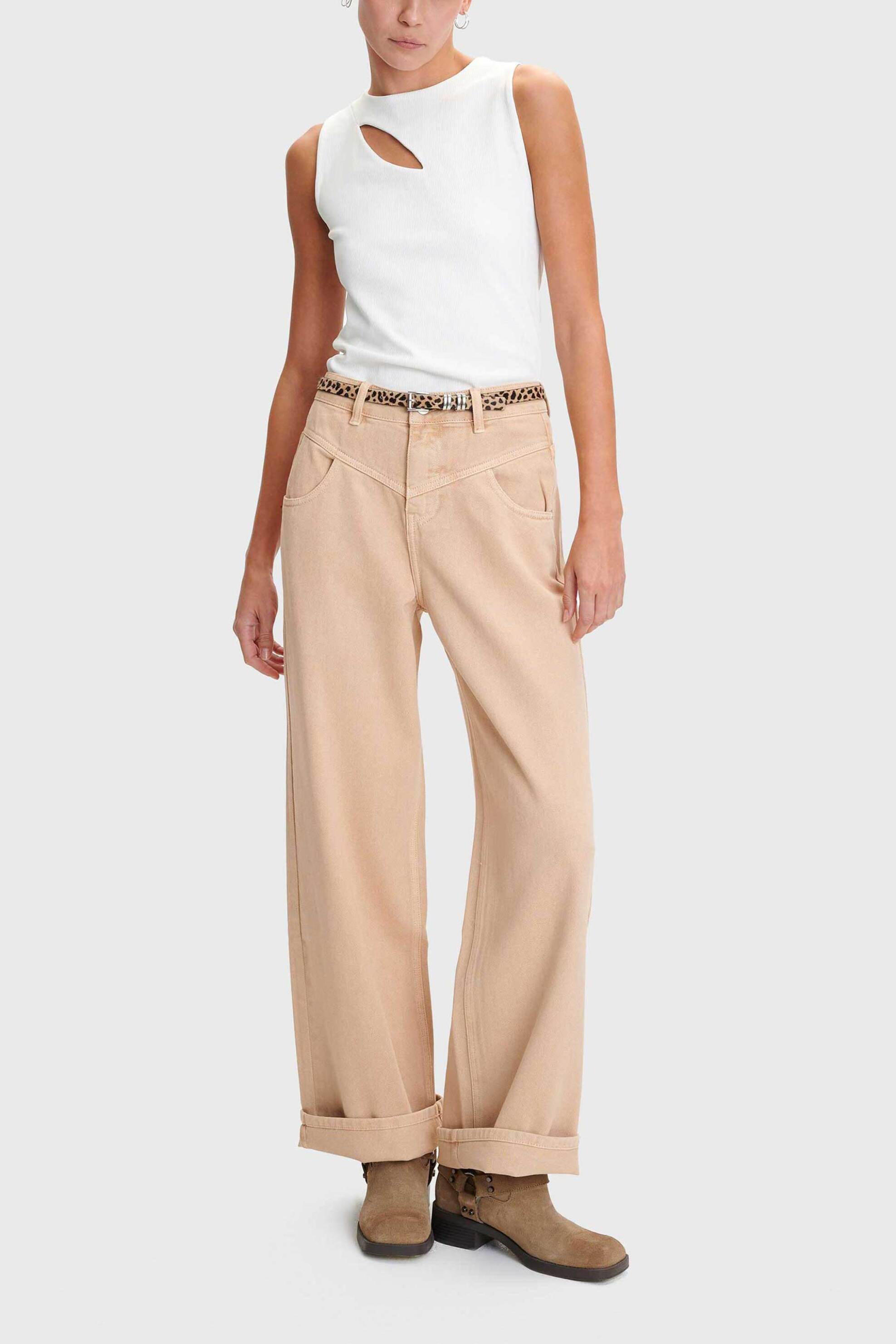  'ALE γυναικείο τζιν παντελόνι Straight Fit - 8920568 Μπεζ 2025