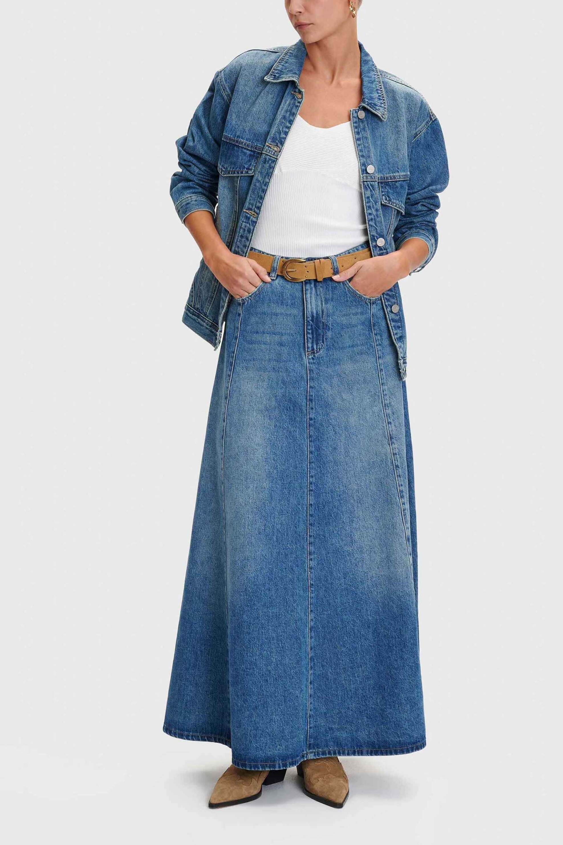  'ALE γυναικεία midi φούστα denim - 8920564 Denim Blue 2025