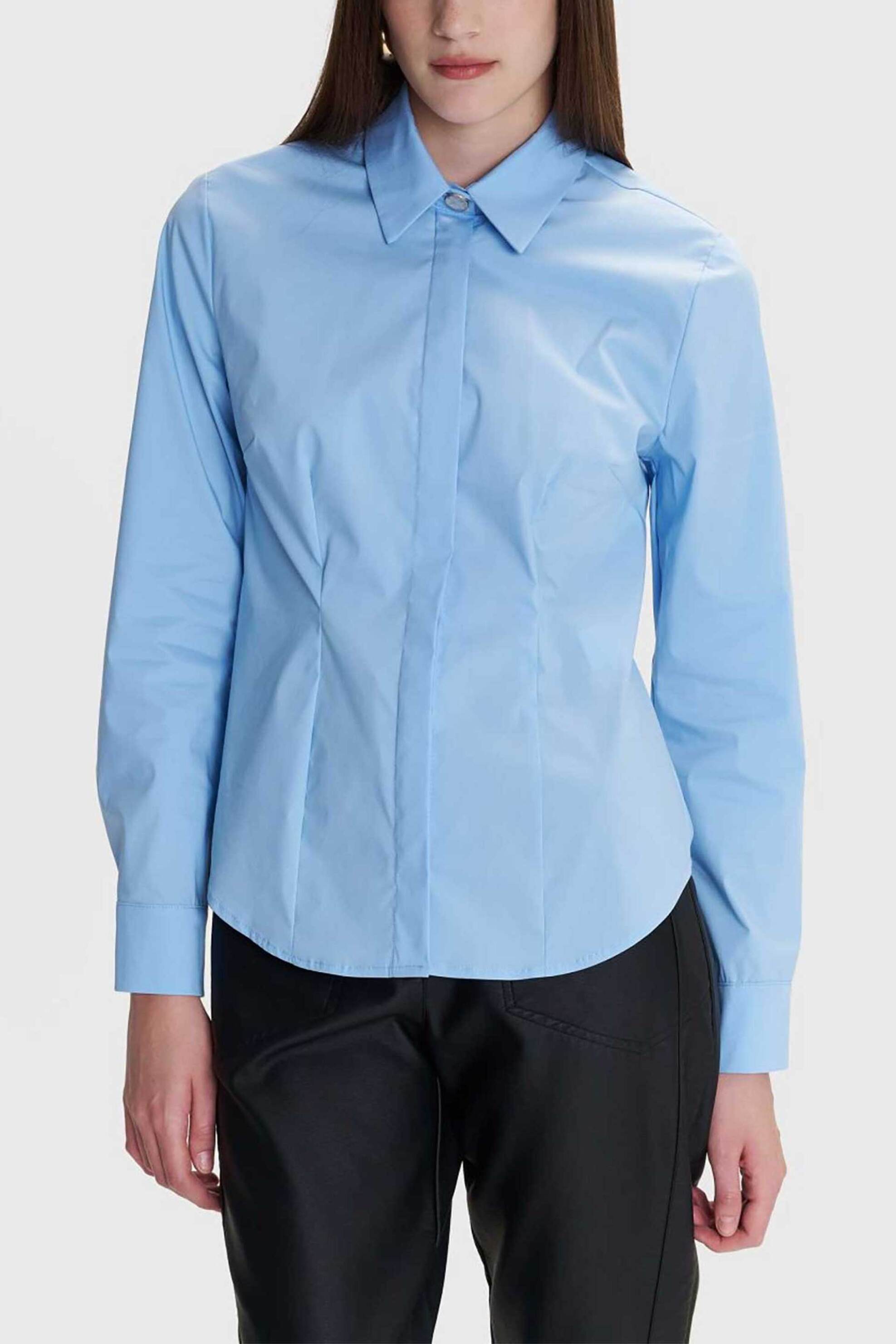 'ALE 'ALE γυναικείο πουκάμισο μονόχρωμο - 8922547 Σιελ