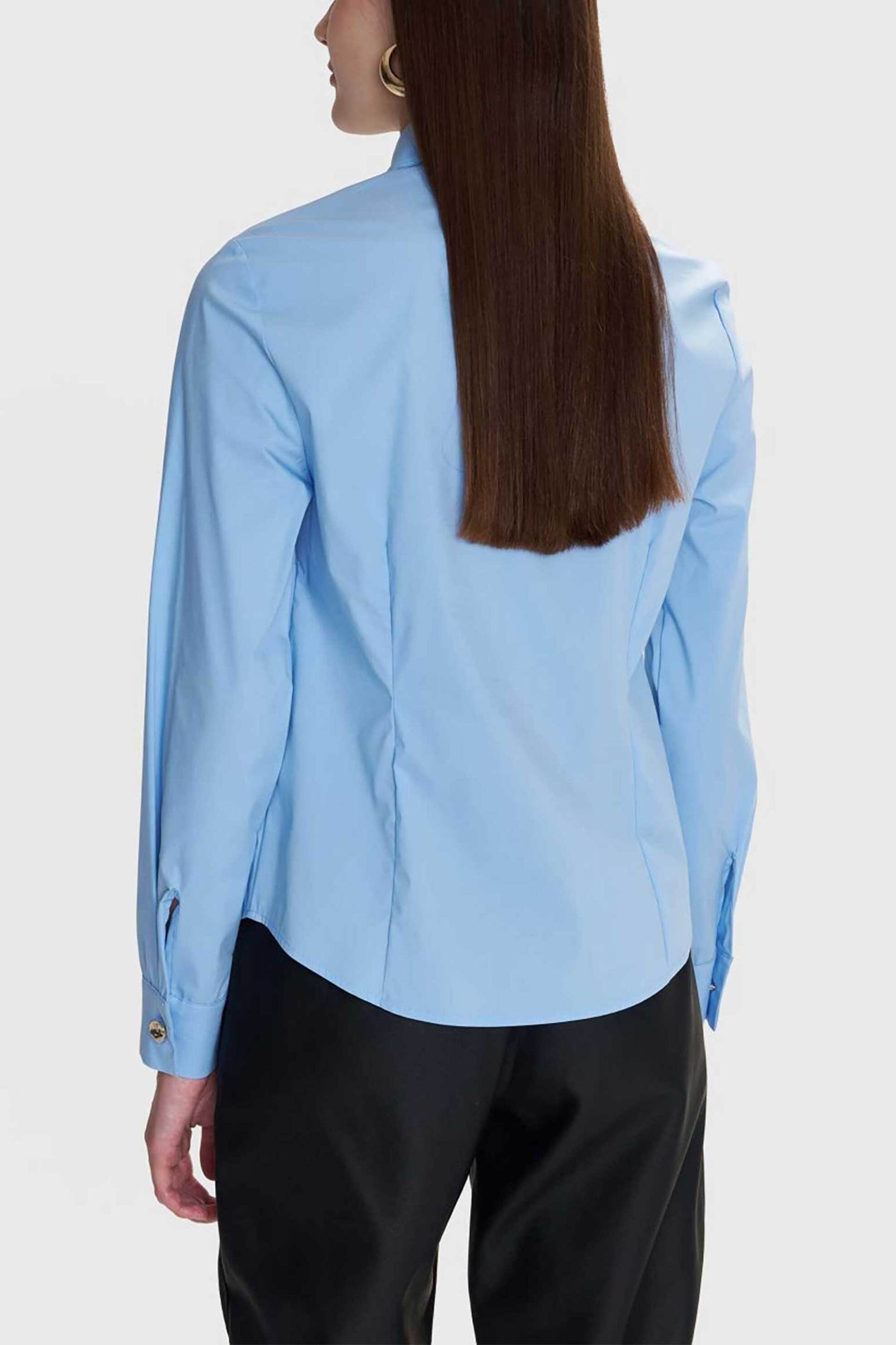 'ALE γυναικείο πουκάμισο μονόχρωμο - 8922547 Σιελ φωτογραφία