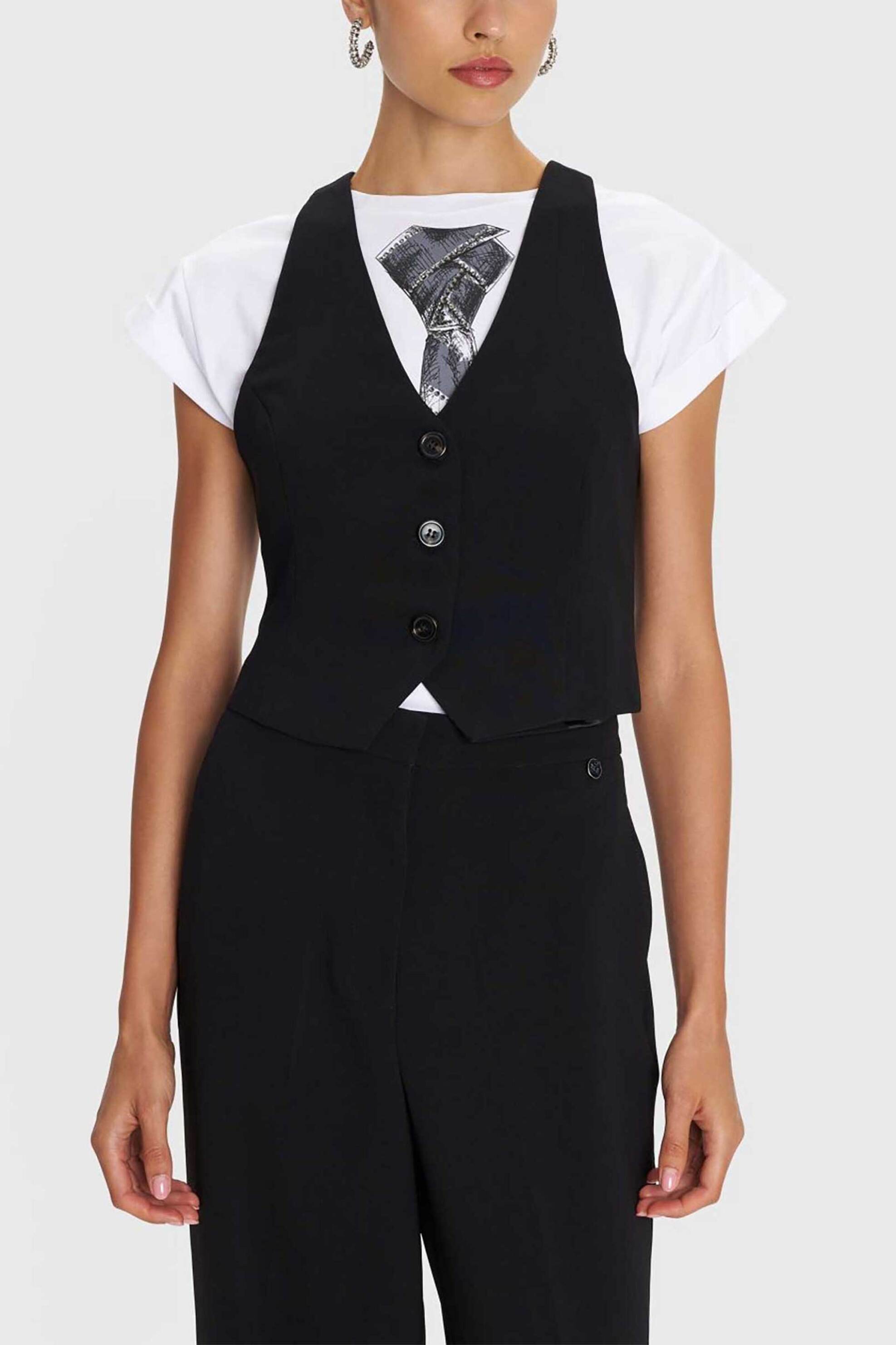 'ALE 'ALE γυναικείο γιλέκο μονόχρωμο - 8921490 Μαύρο