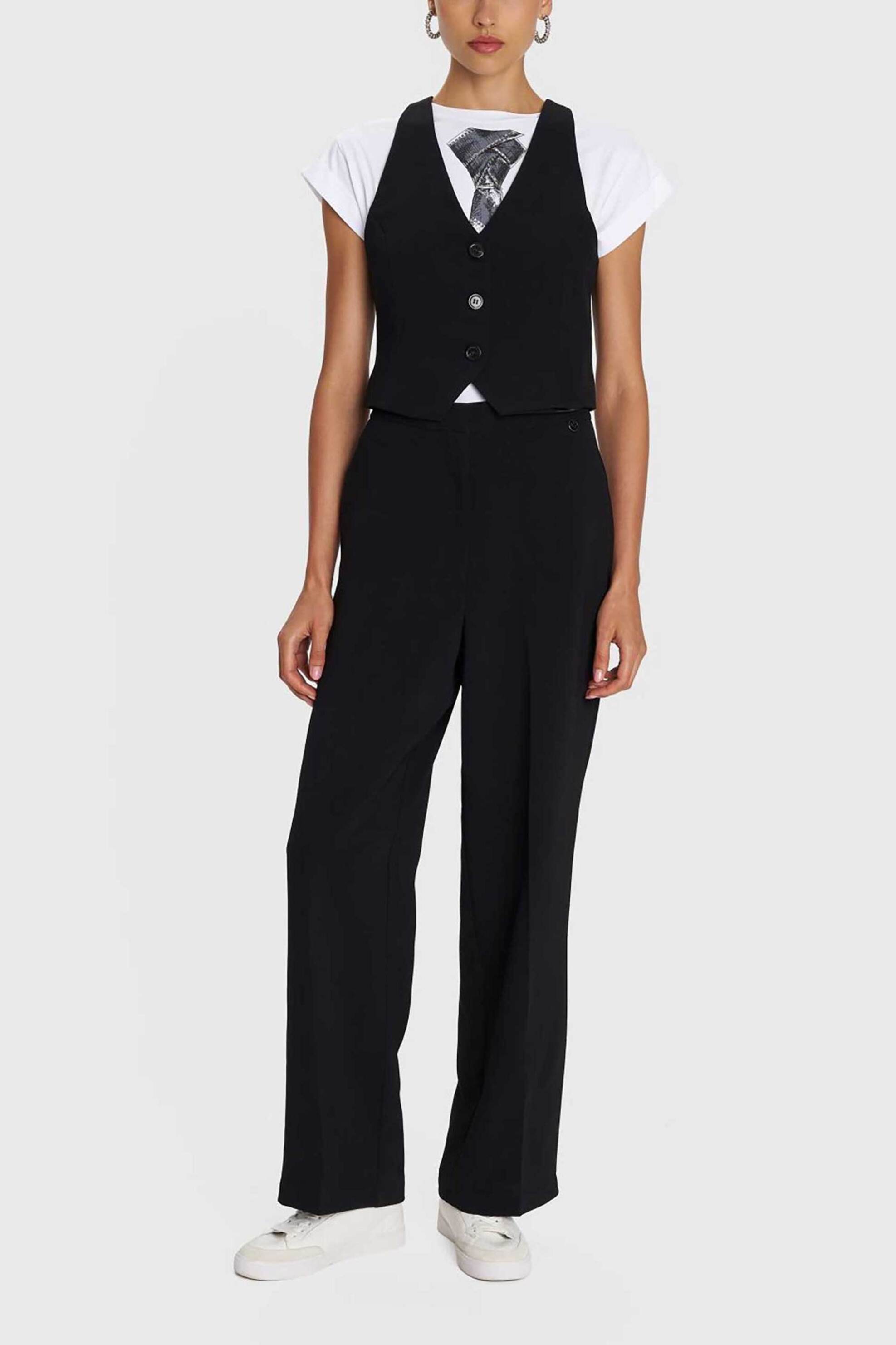 'ALE γυναικείο γιλέκο μονόχρωμο - 8921490 Μαύρο φωτογραφία