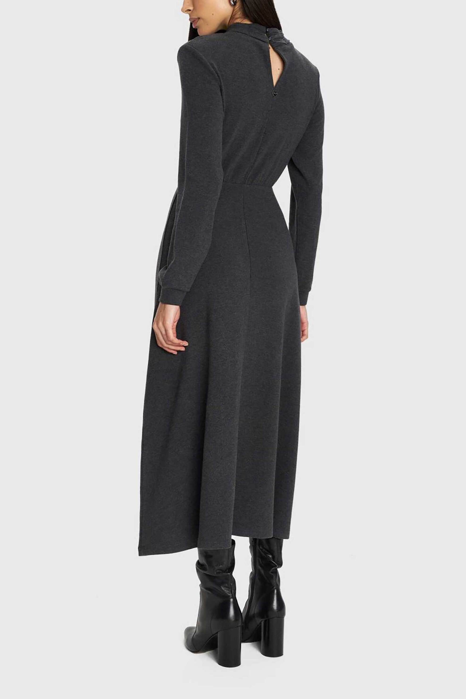 'ALE γυναικείο midi φόρεμα μονόχρωμο - 8921594 Γκρι Σκούρο φωτογραφία