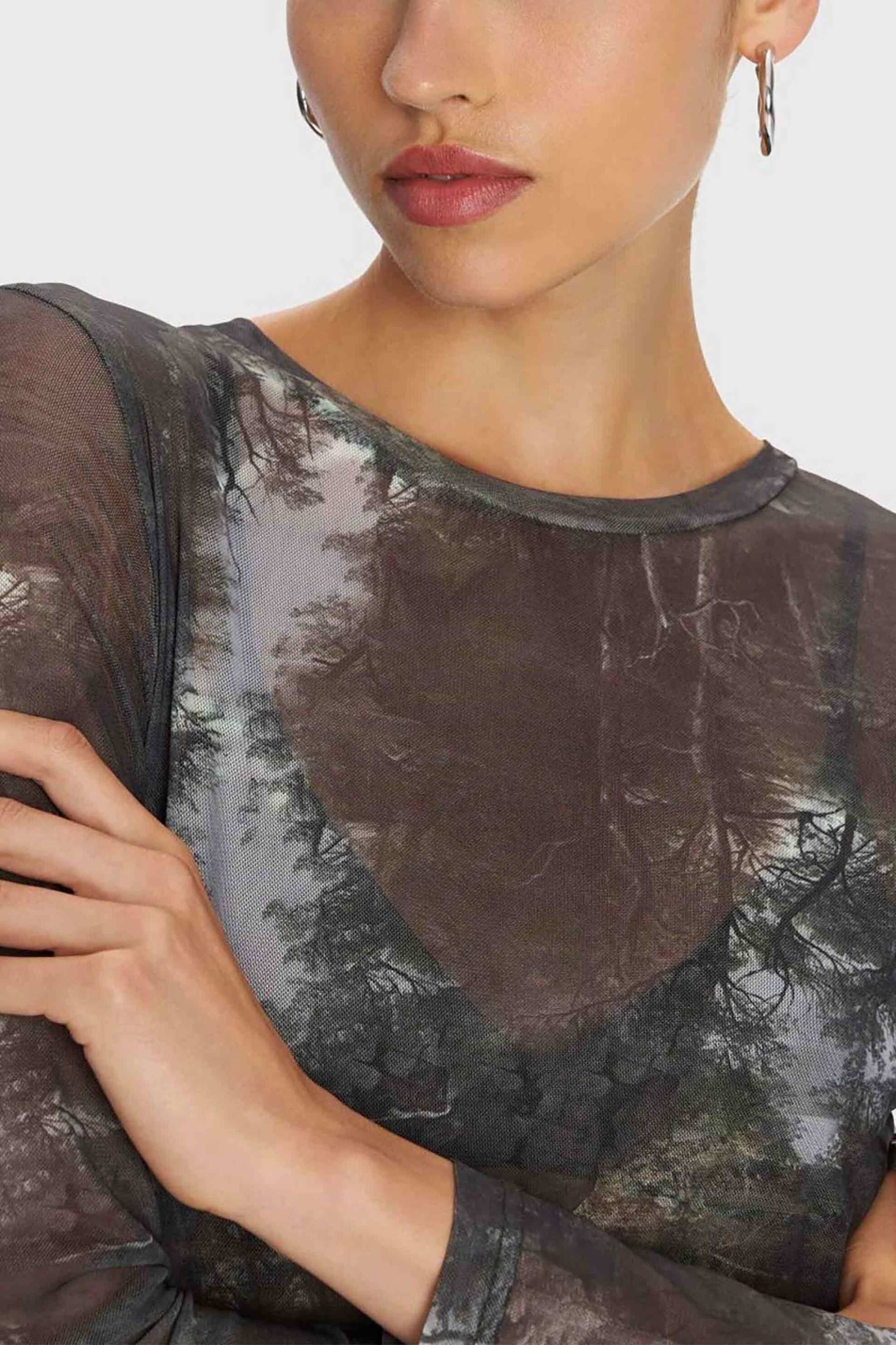 'ALE γυναικείο κορμάκι see-through με all-over print - 8921632 Ασπρόμαυρο φωτογραφία