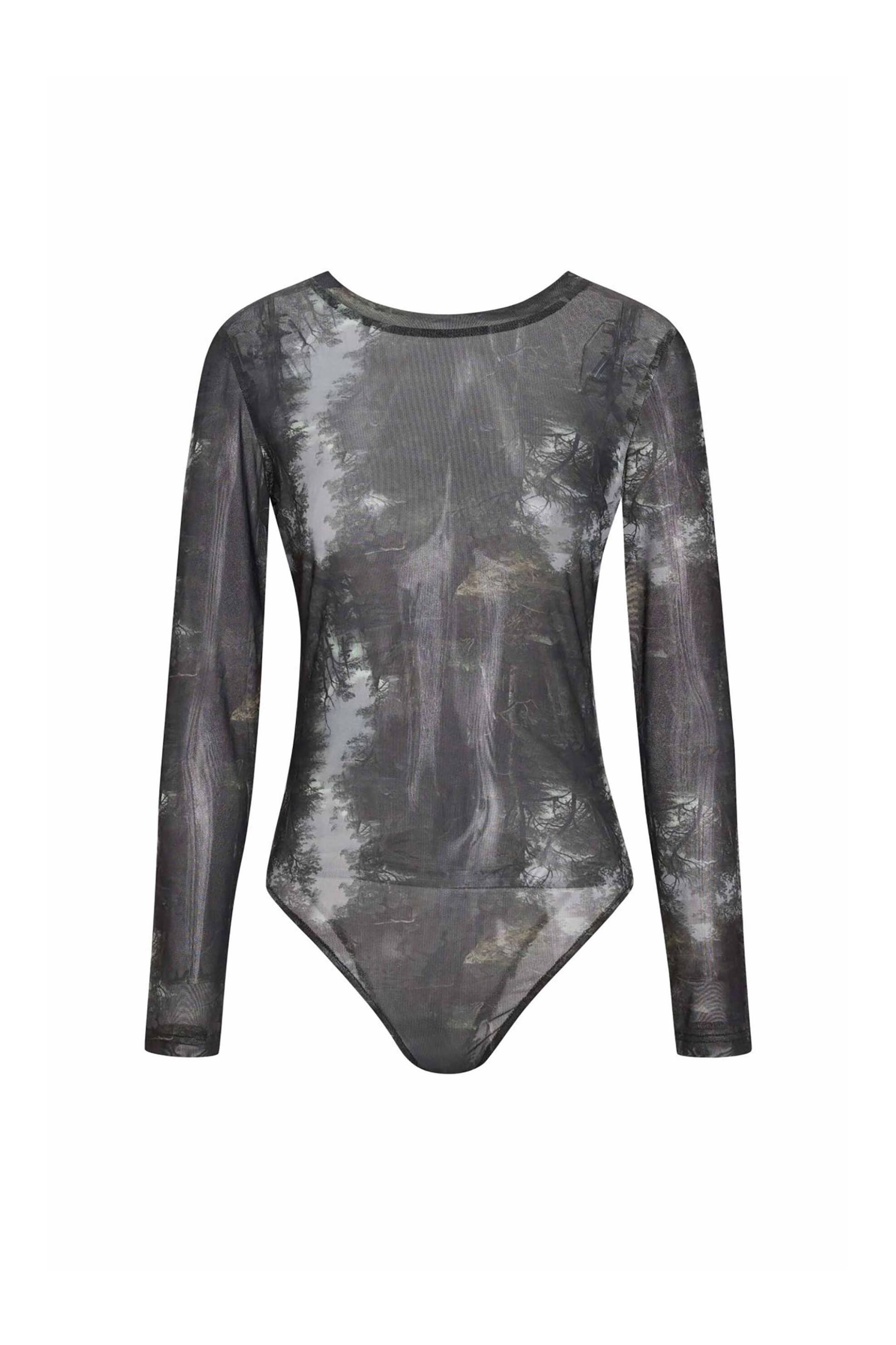 'ALE γυναικείο κορμάκι see-through με all-over print - 8921632 Ασπρόμαυρο φωτογραφία