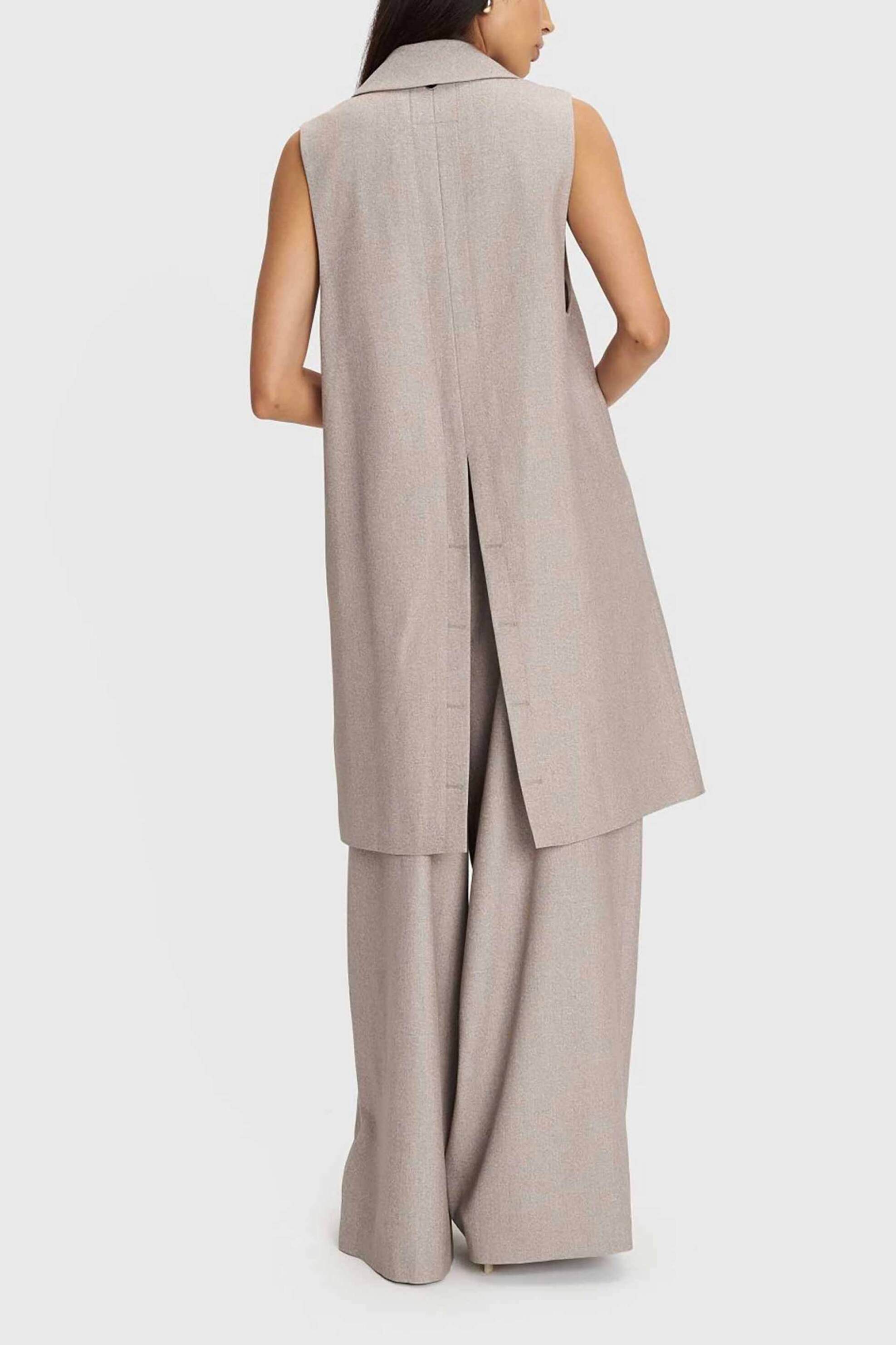 'ALE γυναικείο μακρύ αμάνικο γιλέκο - 8921507 Εκρού φωτογραφία