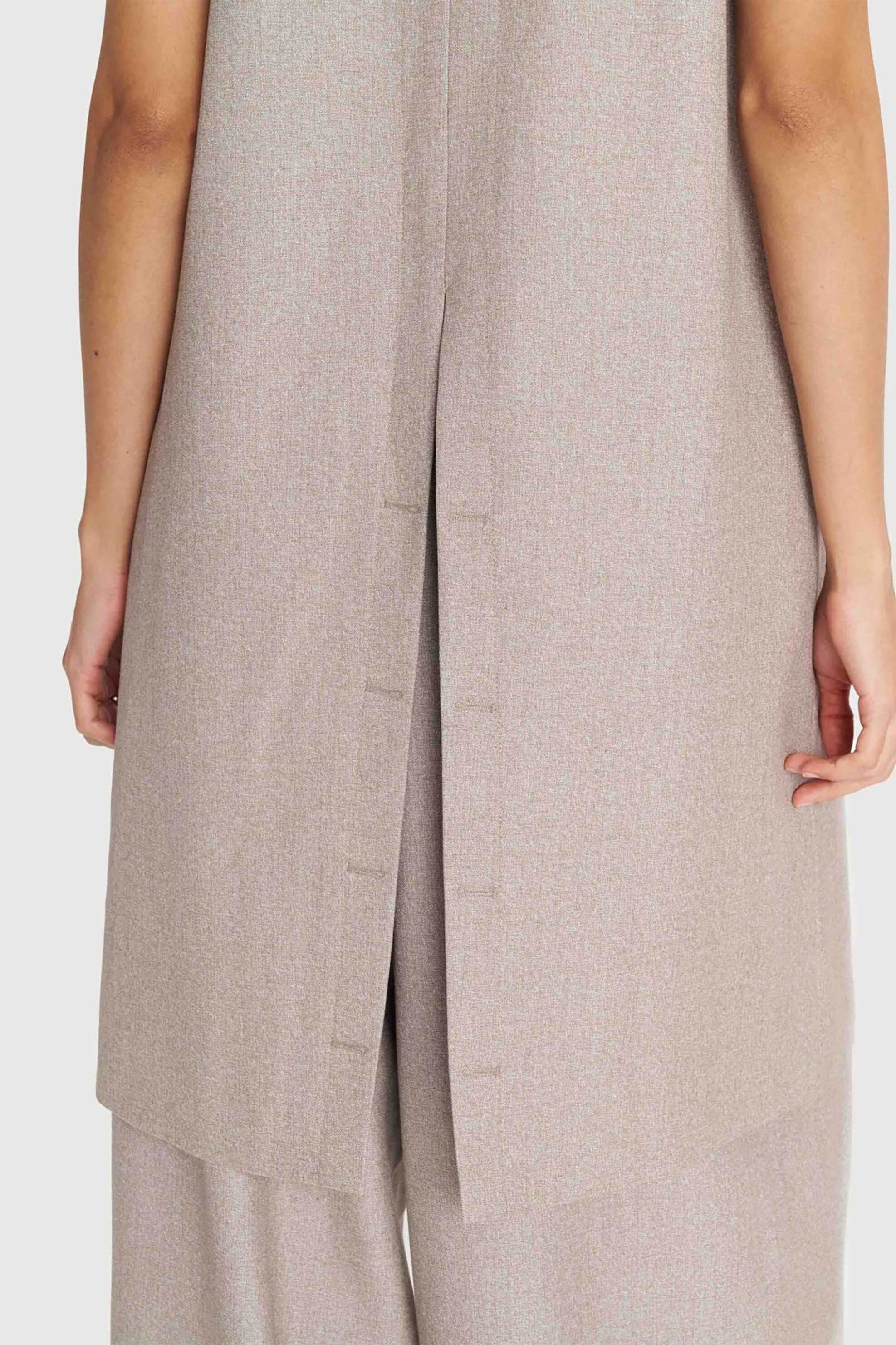 'ALE γυναικείο μακρύ αμάνικο γιλέκο - 8921507 Εκρού φωτογραφία