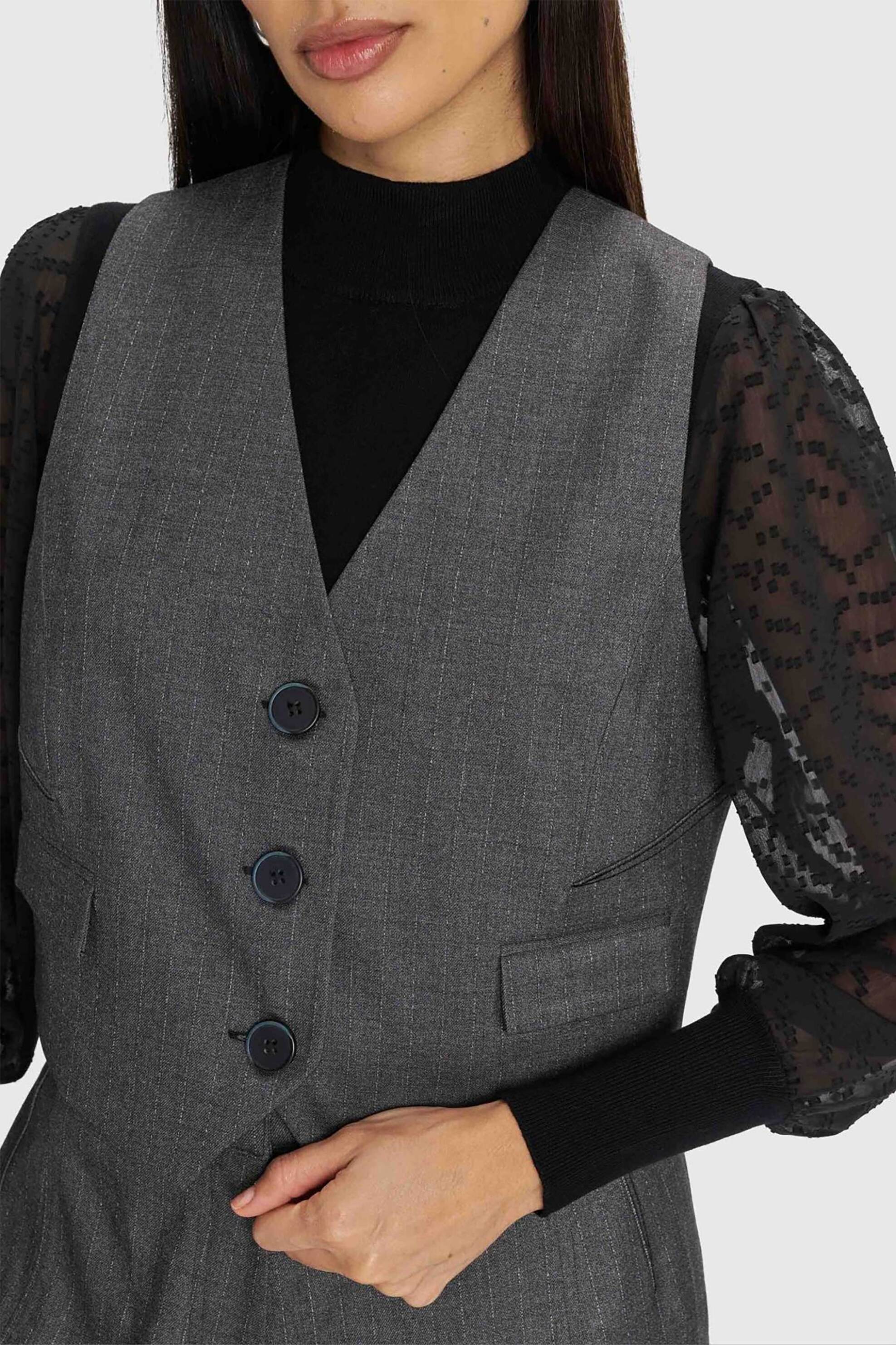 'ALE γυναικείο γιλέκο μονόχρωμο - 8921511 Ανθρακί φωτογραφία