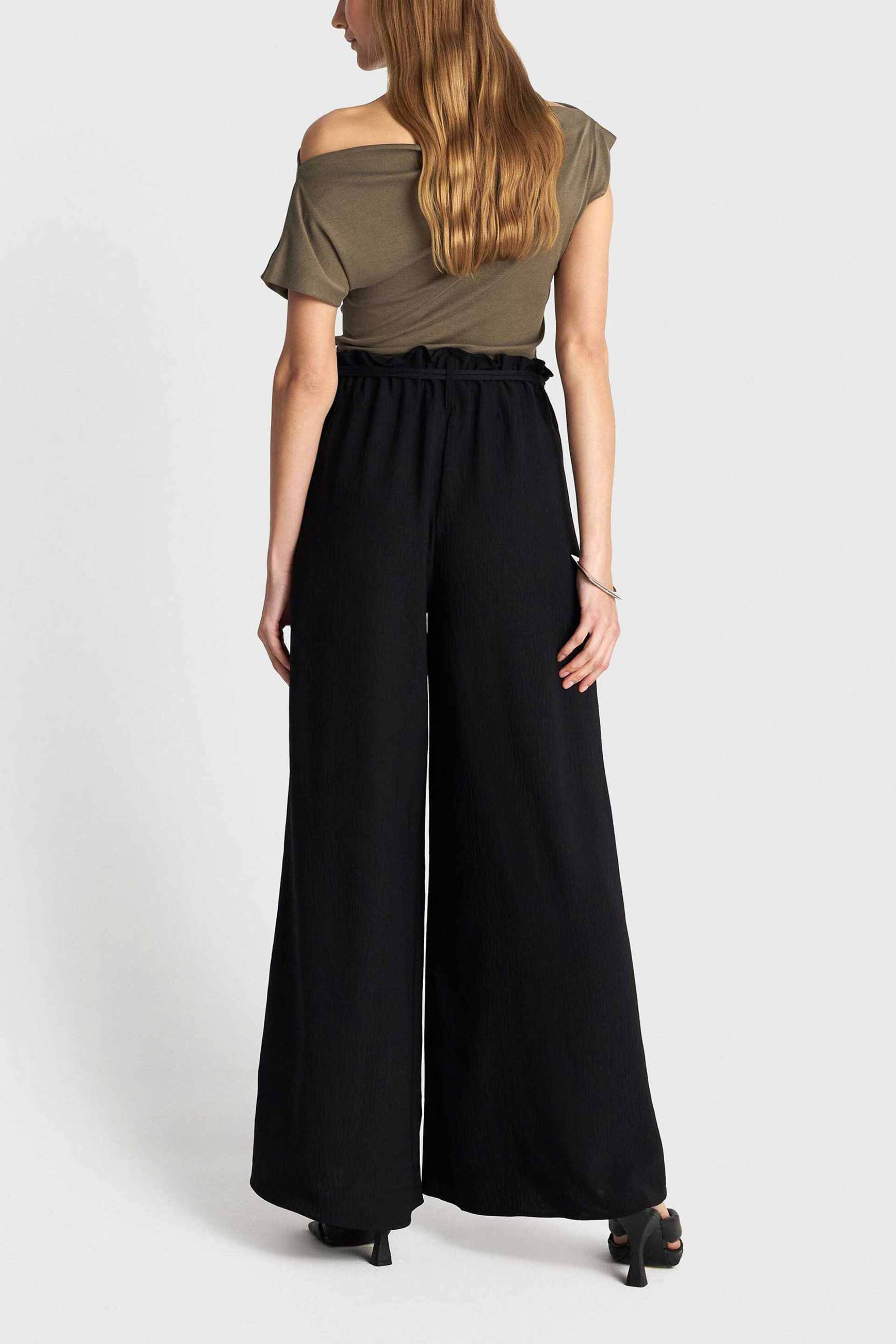 'ALE 'ALE γυναικεία παντελόνα μονόχρωμη Loose Fit - 82276008 Μαύρο - 2