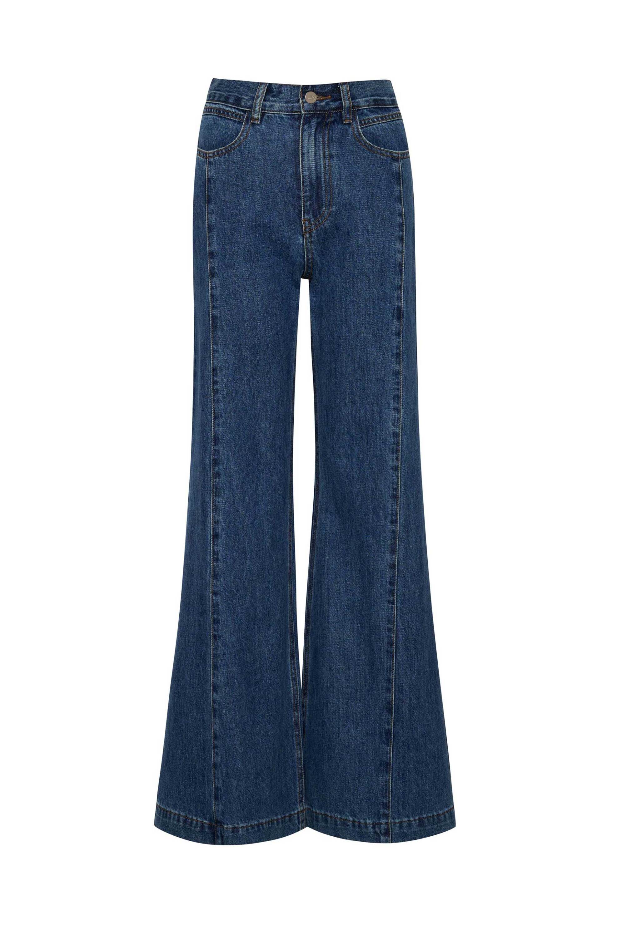 Ale Γυναικείο Τζιν Παντελόνι Καμπάνα - 8922973 Denim Blue Σκούρο