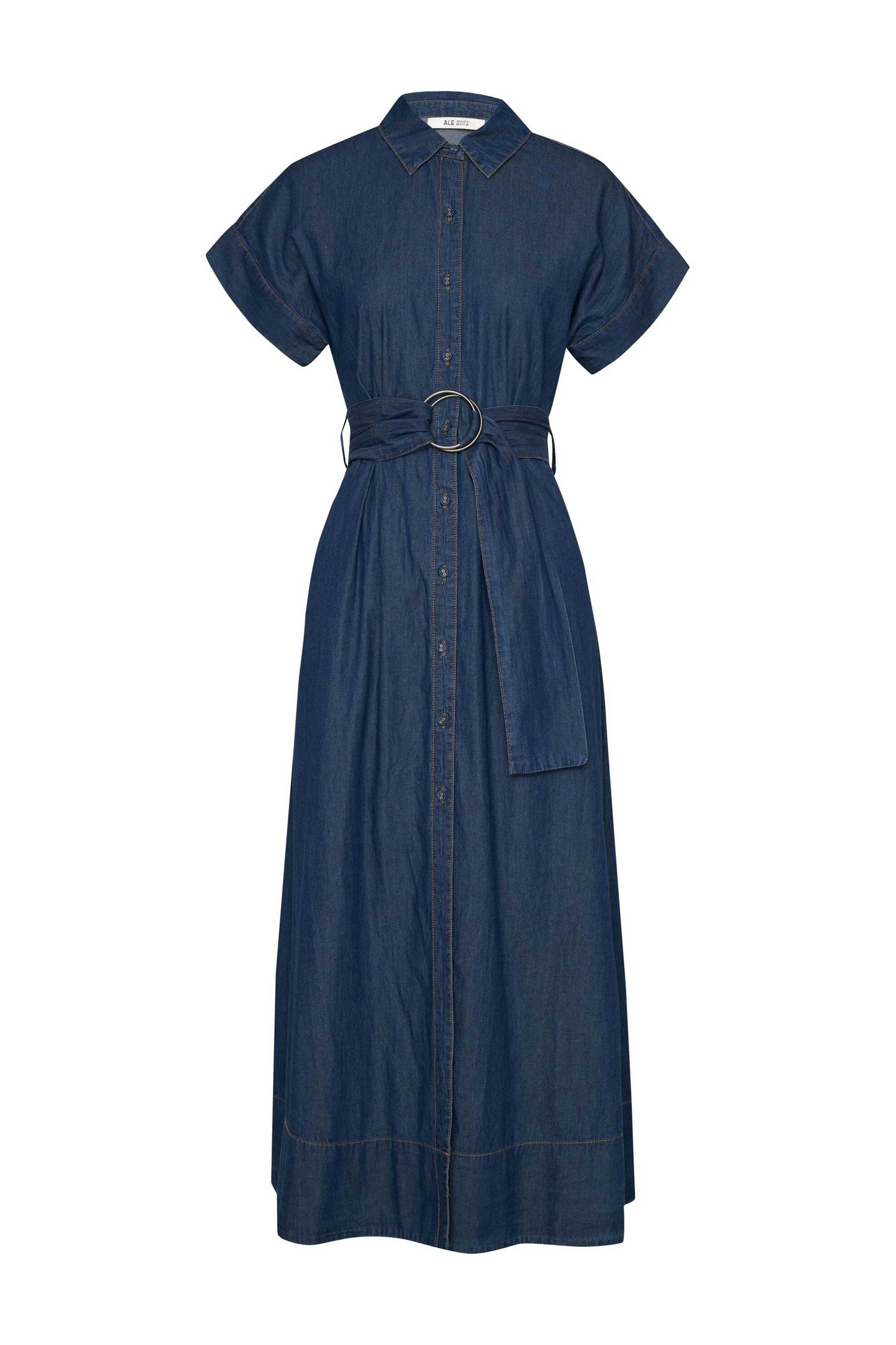 Ale Γυναικείο Midi Denim Φόρεμα Σεμιζιέ - 8923177 Blue Σκούρο