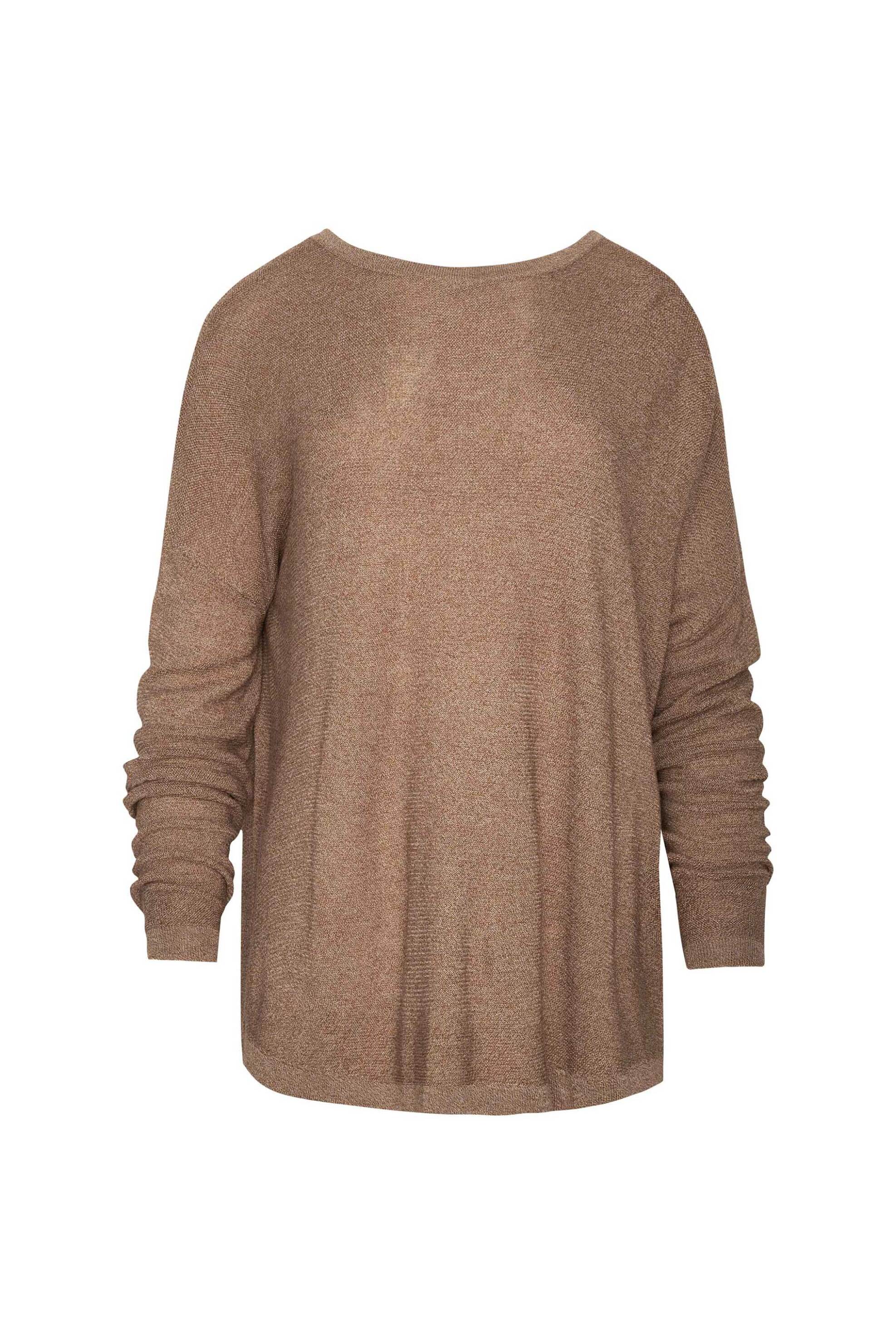 Ale Γυναικεία Πλεκτή Μπλούζα Oversized - 8P23386 Μπεζ