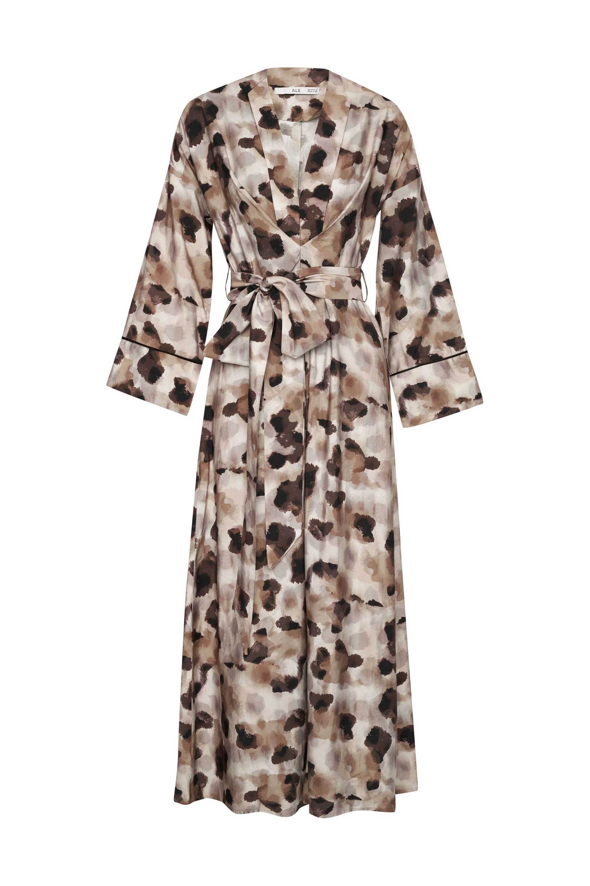 Ale Γυναικεία Midi Φόρεμα με Abstract Print - 8922887 Καφέ