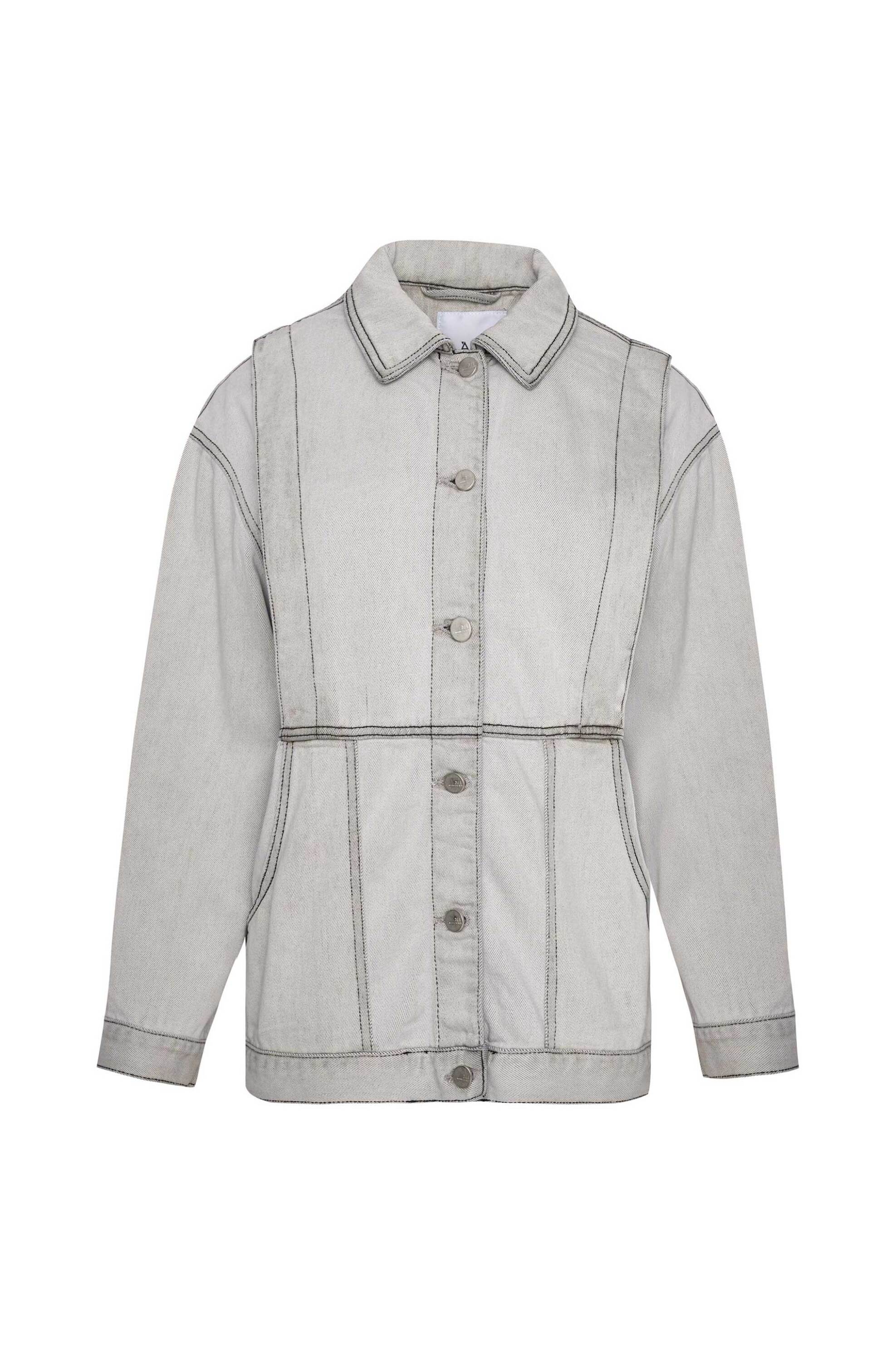 Ale Γυναικείο Denim Μπουφάν με Vintage Όψη - 8922970 Ανθρακί