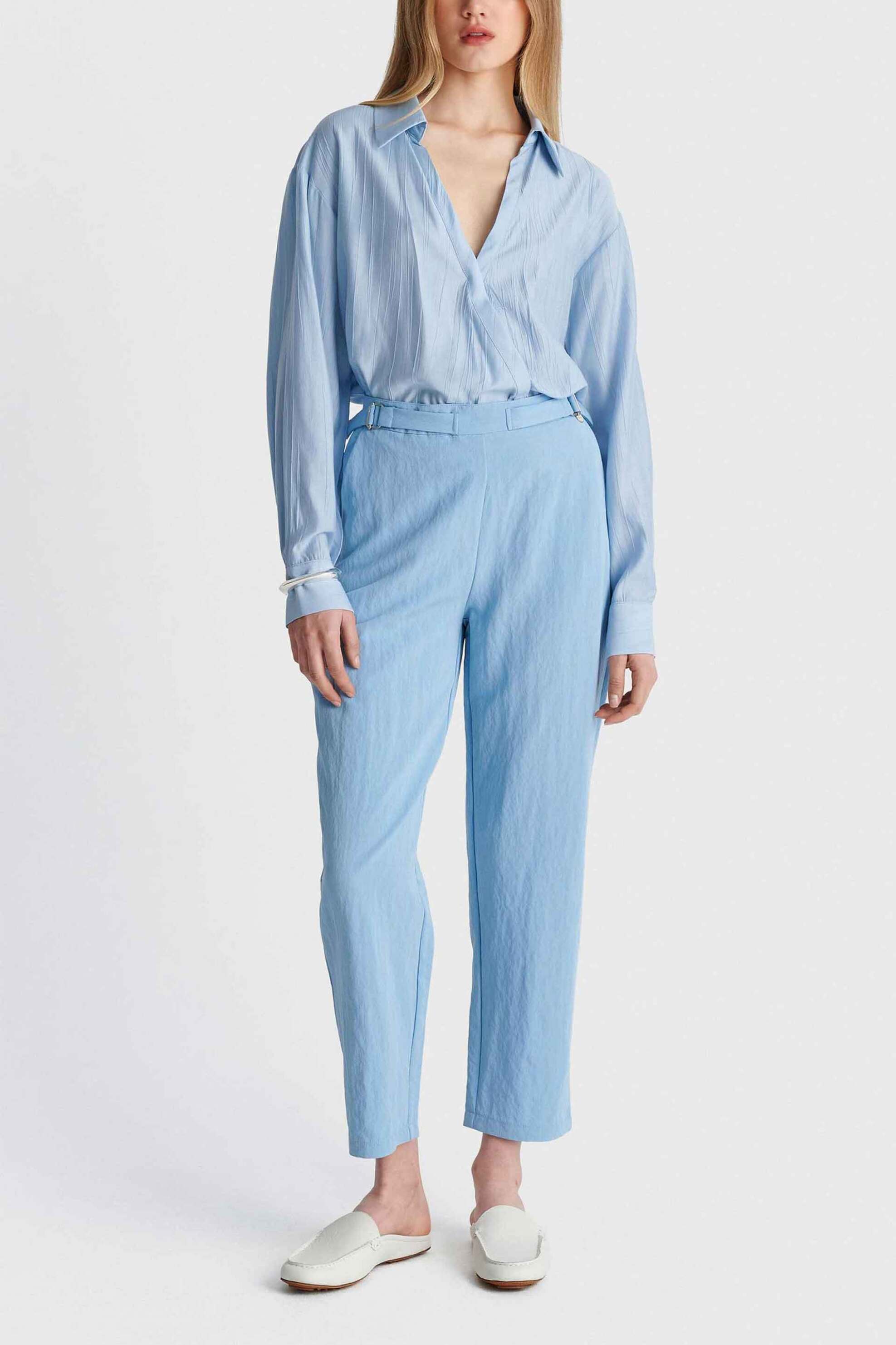 'ALE γυναικείο παντελόνι Straight Fit - 8923058C Γαλάζιο