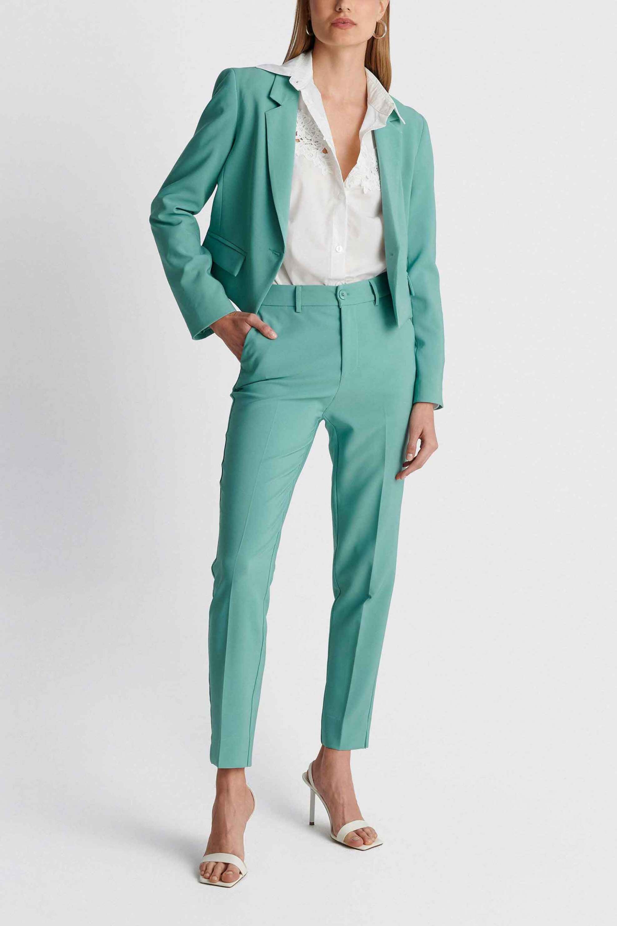 'ALE γυναικείο παντελόνι Straight Fit - 82464062N Πετρόλ