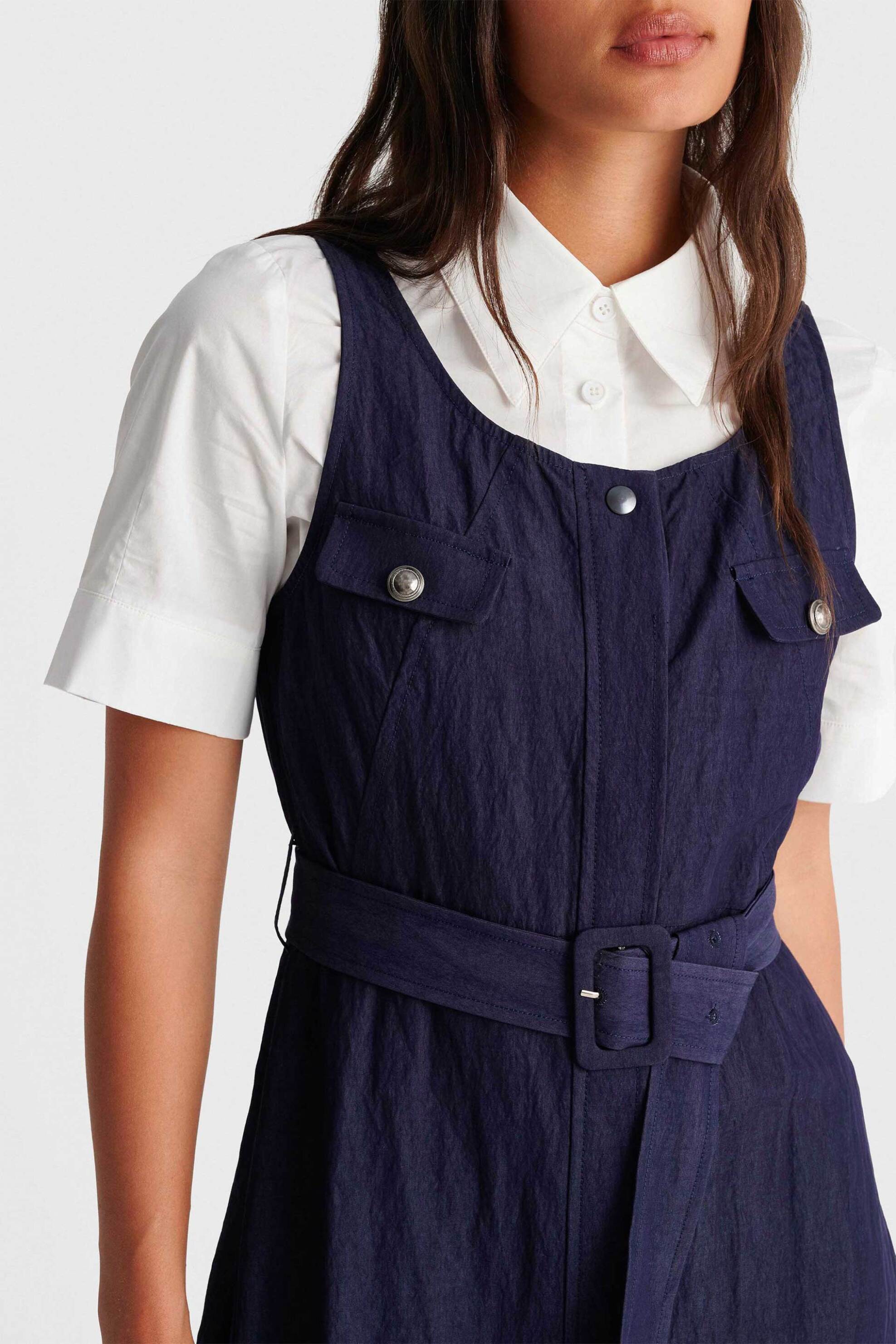 'ALE γυναικείο midi φόρεμα με τοπ - 8922917 Denim Blue Σκούρο