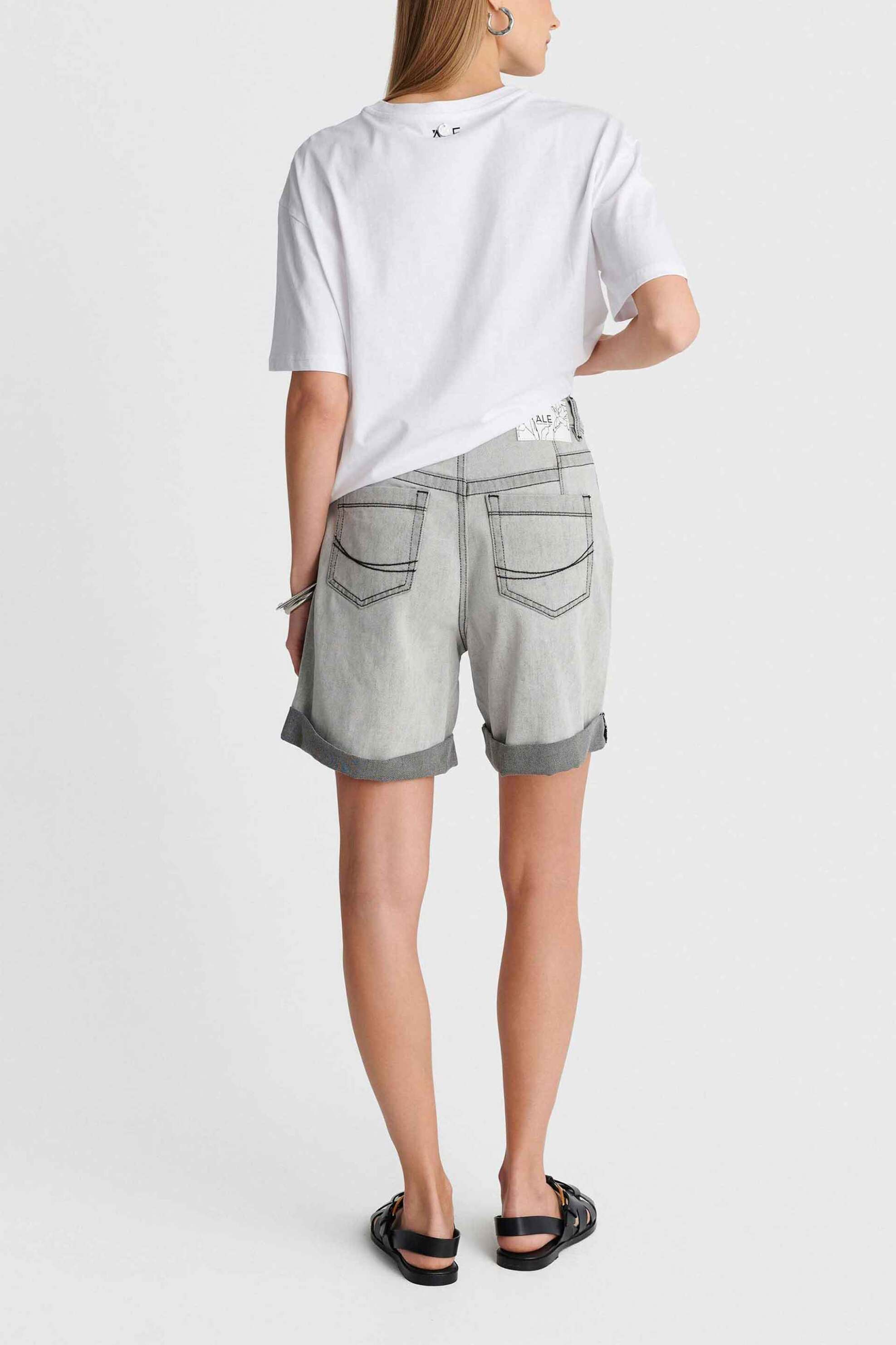 Ale Γυναικείο Denim Σορτς - 8922976 Ανθρακί