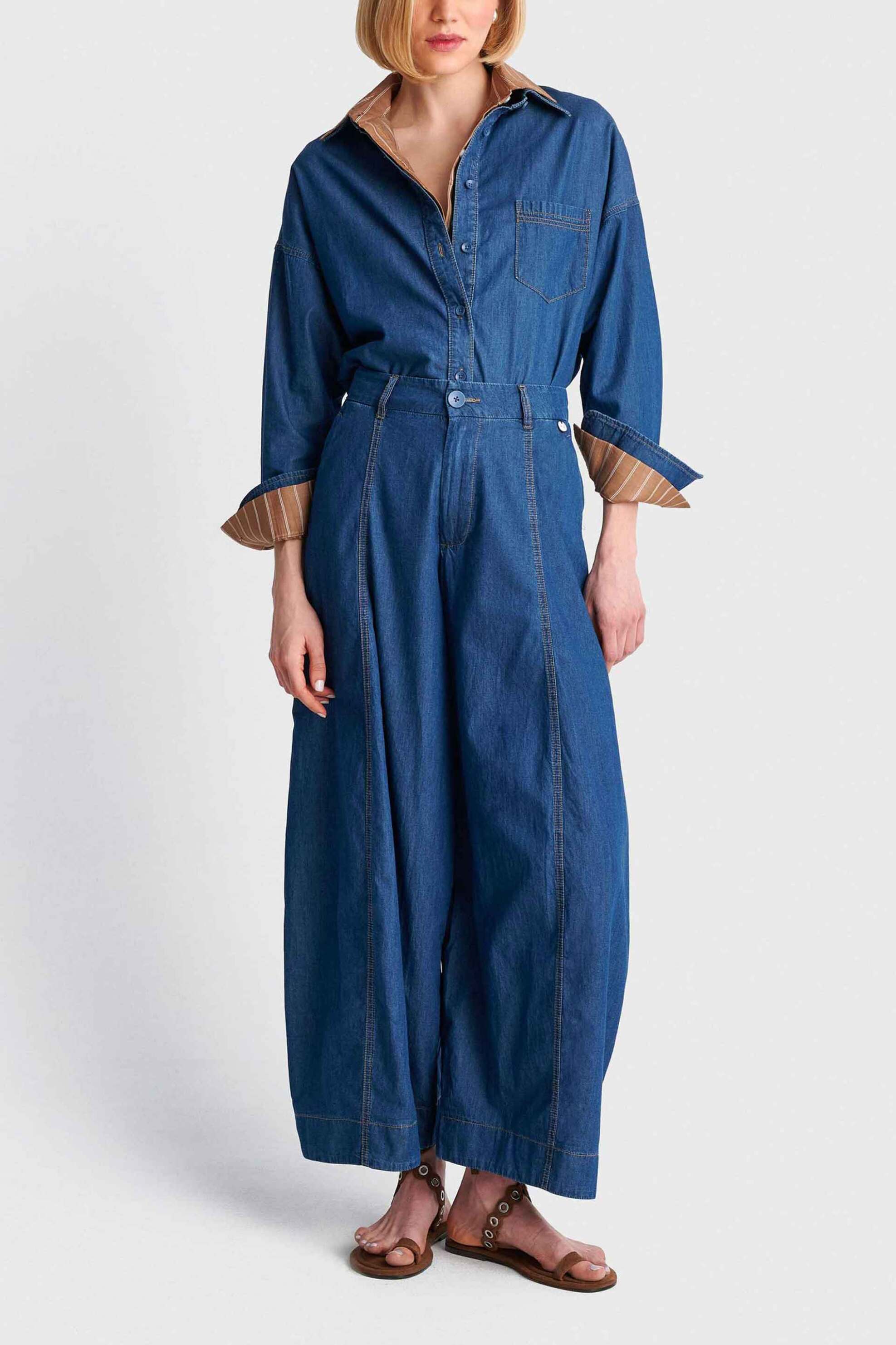 'ALE γυναικεία denim παντελόνα Loose Fit - 8923179 Denim Blue Σκούρο