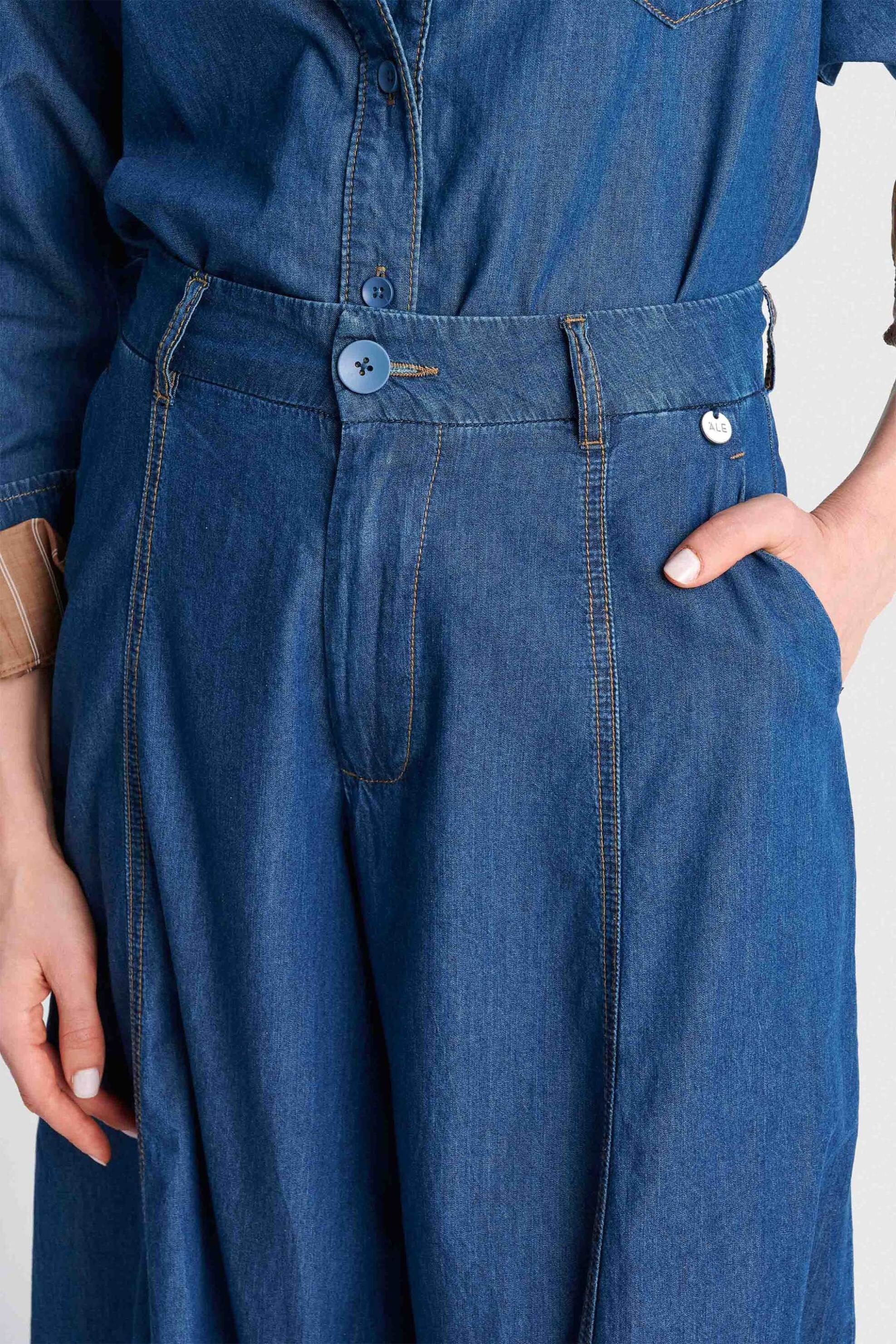 'ALE 'ALE γυναικεία denim παντελόνα Loose Fit - 8923179 Denim Blue Σκούρο - 2