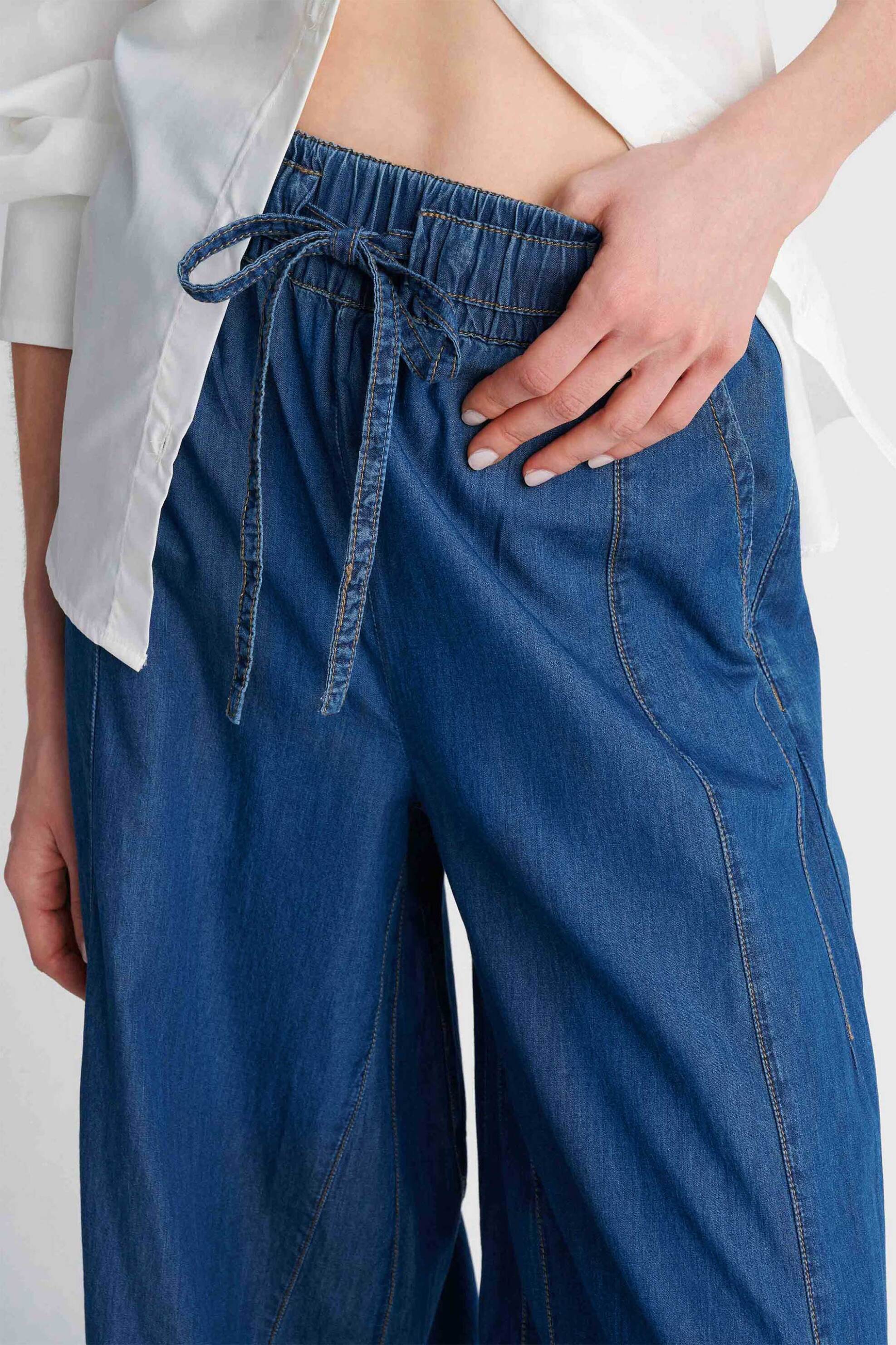 'ALE 'ALE γυναικεία denim παντελόνα Loose Fit - 8923184 Denim Blue Σκούρο - 2