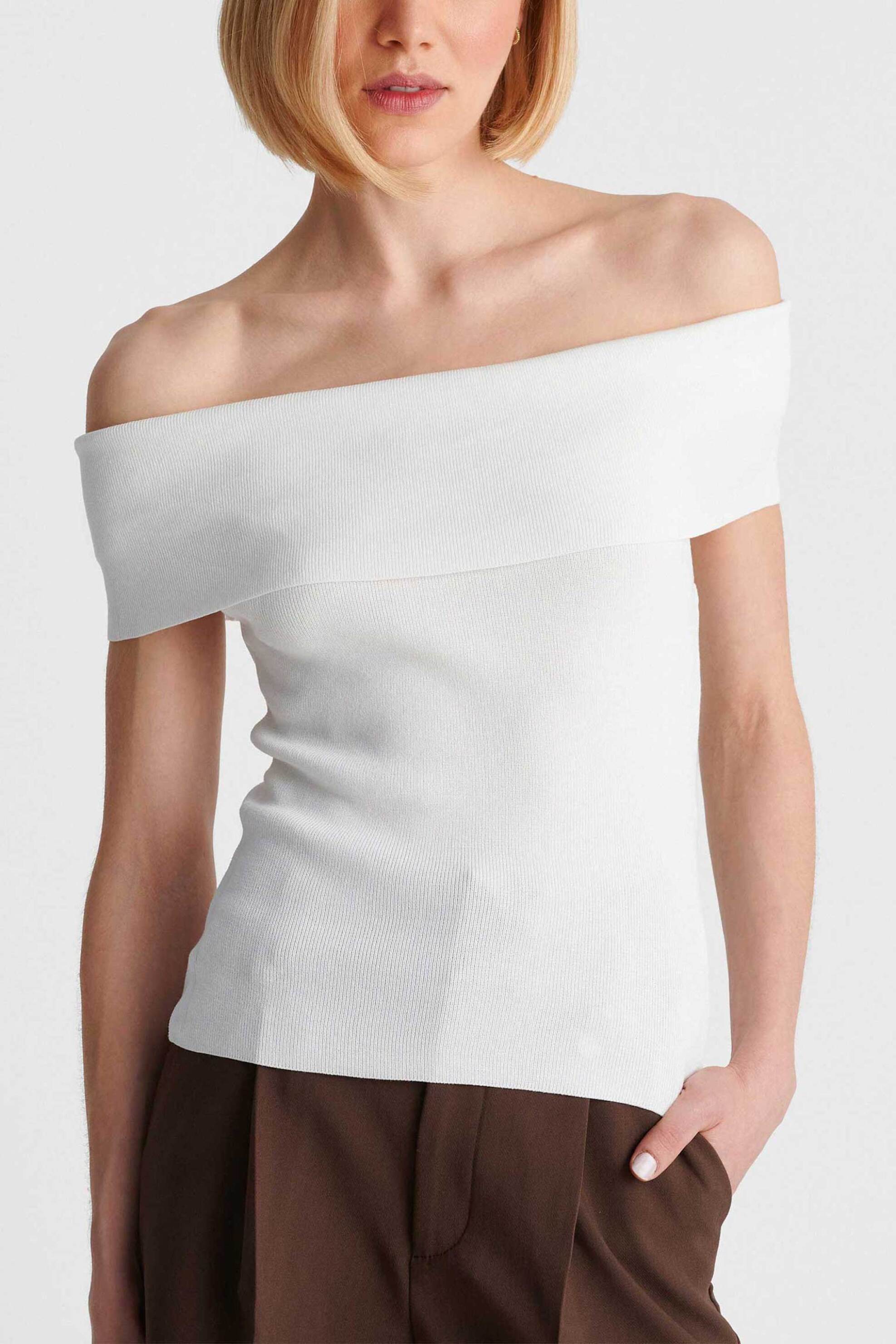'ALE γυναικεία μπλούζα off shoulder - 8P23418 Λευκό