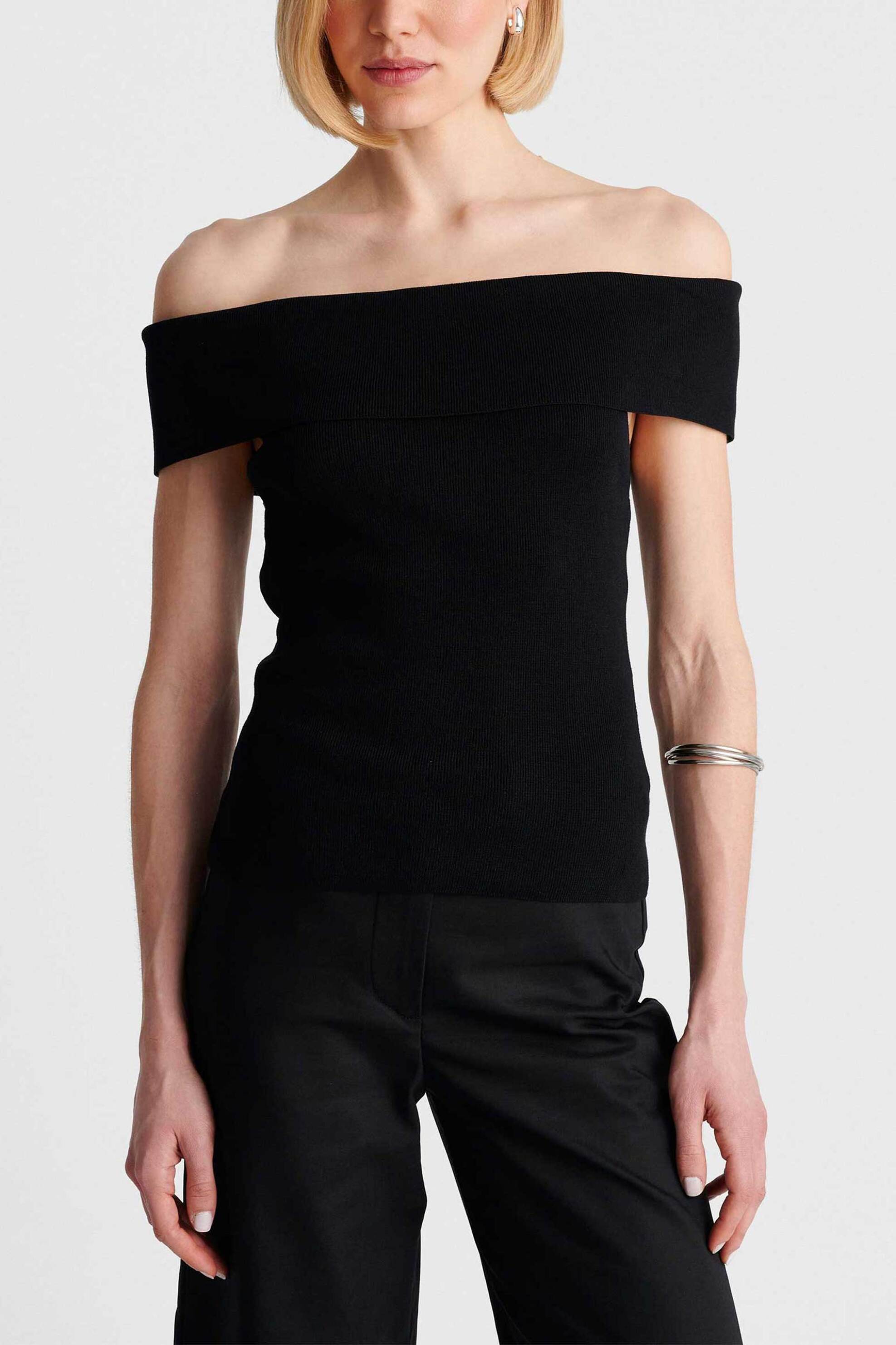 'ALE γυναικεία μπλούζα off shoulder - 8P23418 Μαύρο