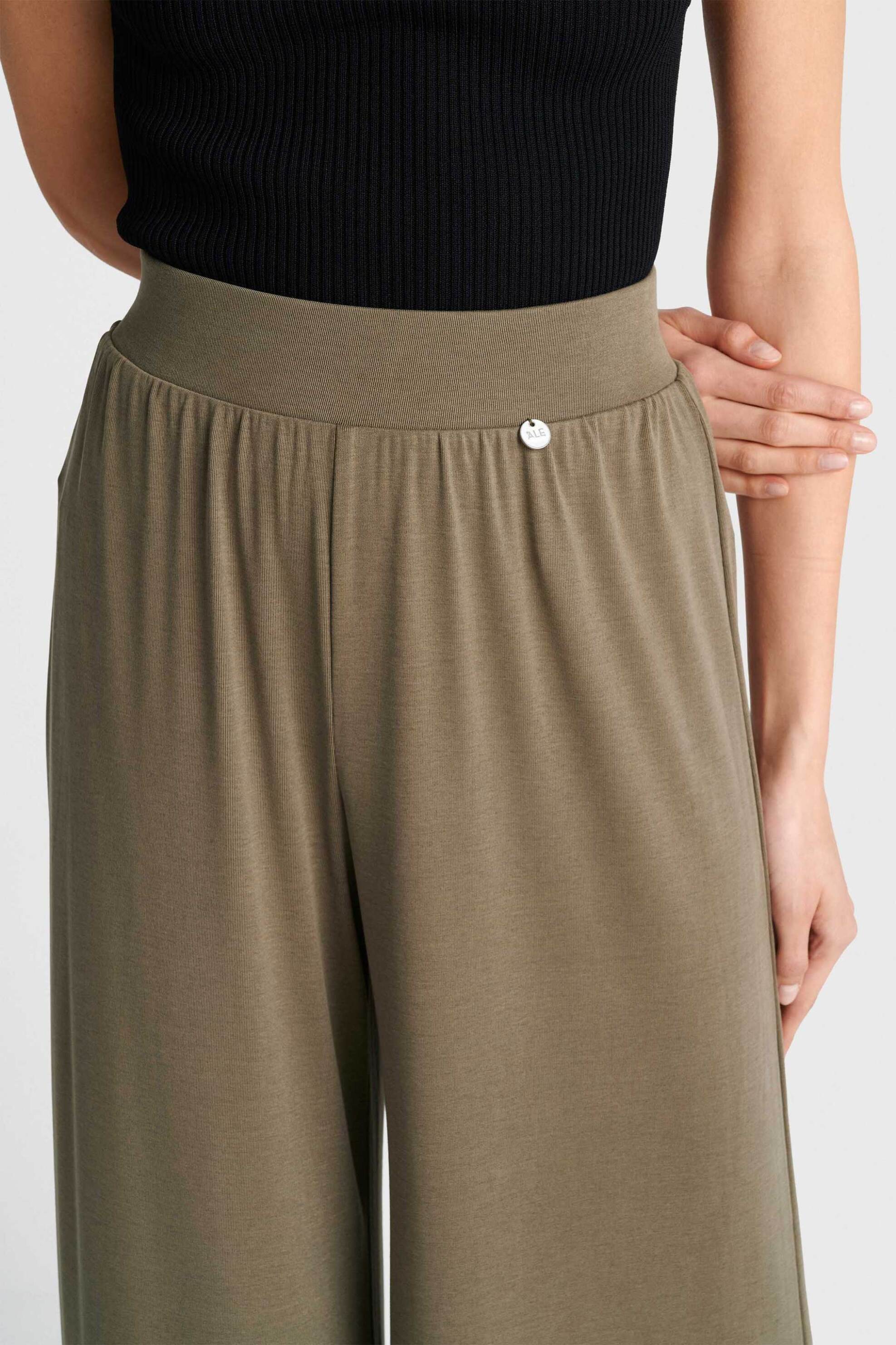 'ALE γυναικεία παντελόνα μονόχρωμη Loose Fit - 8923042 Χακί