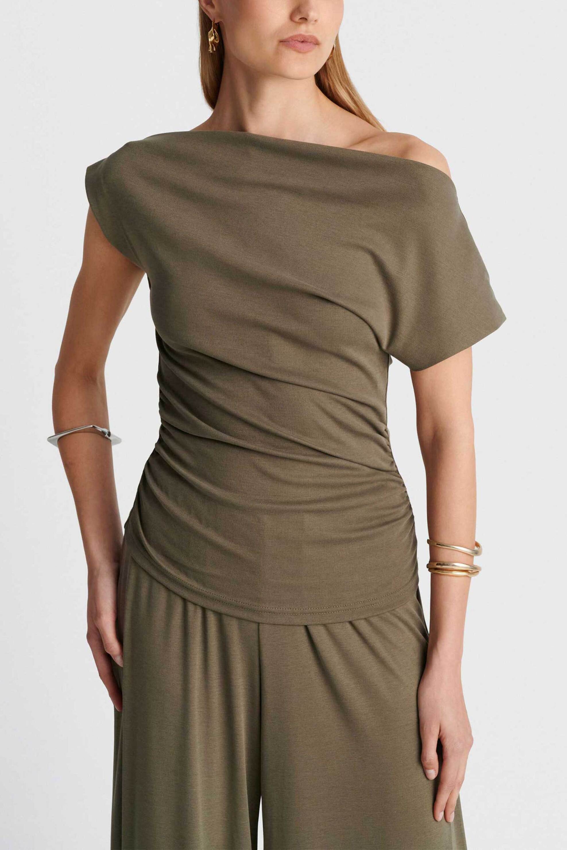 'ALE γυναικεία μπλούζα off shoulder - 8923039 Χακί