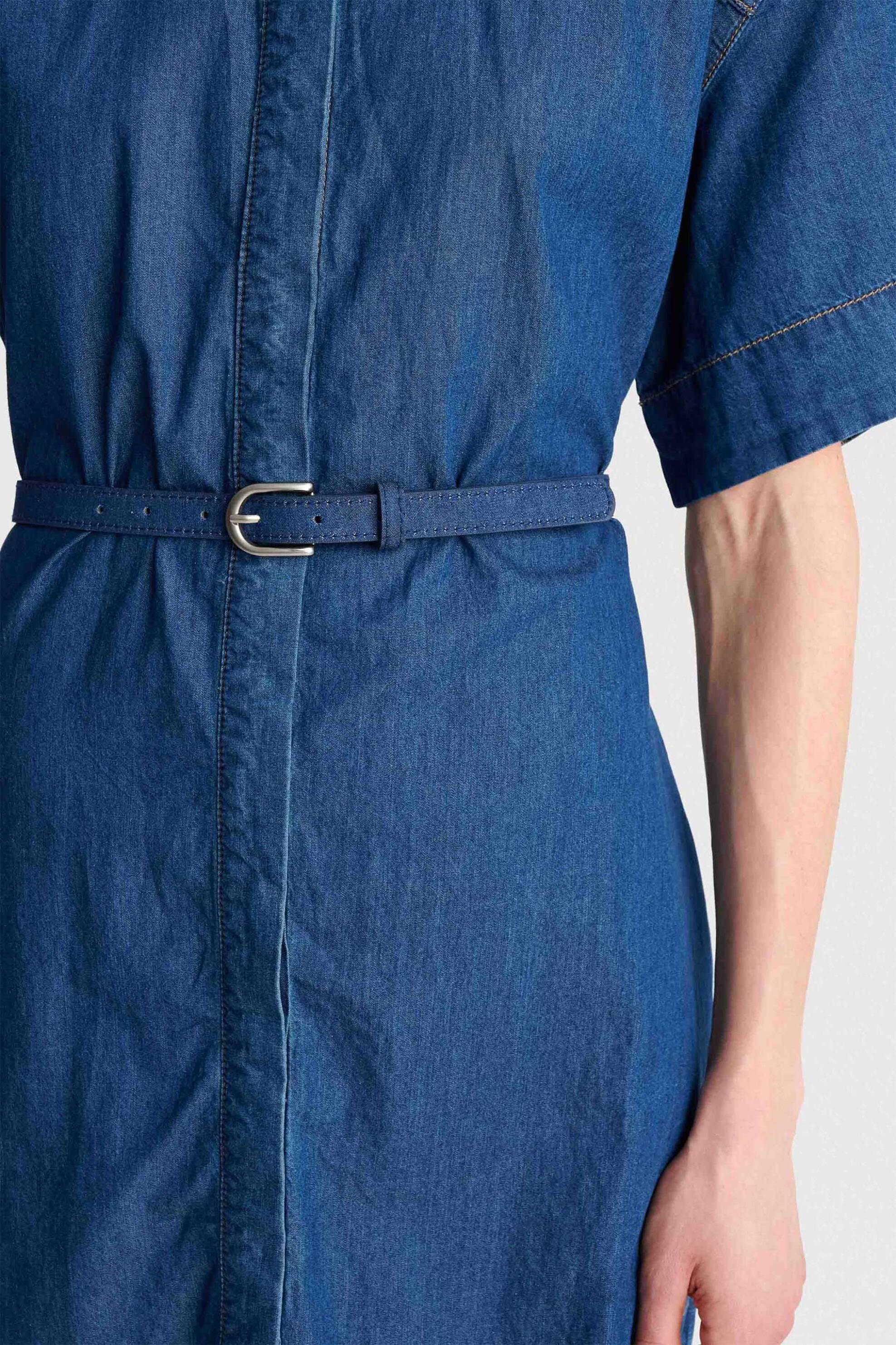 'ALE γυναικείο midi denim φόρεμα σεμιζιέ - 8923183 Denim Blue Σκούρο