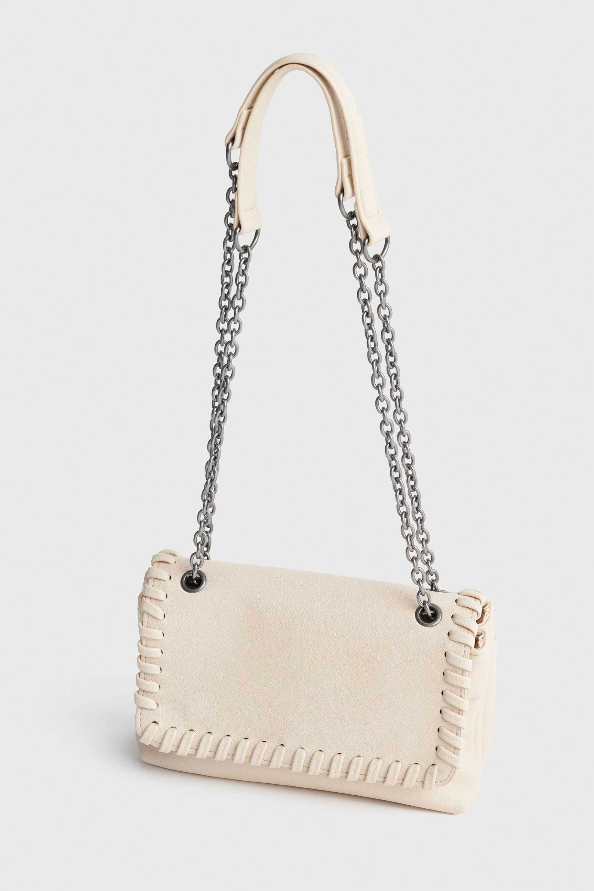 'ALE γυναικεία τσάντα crossbody με αλυσίδα - 8T23468 Μπεζ