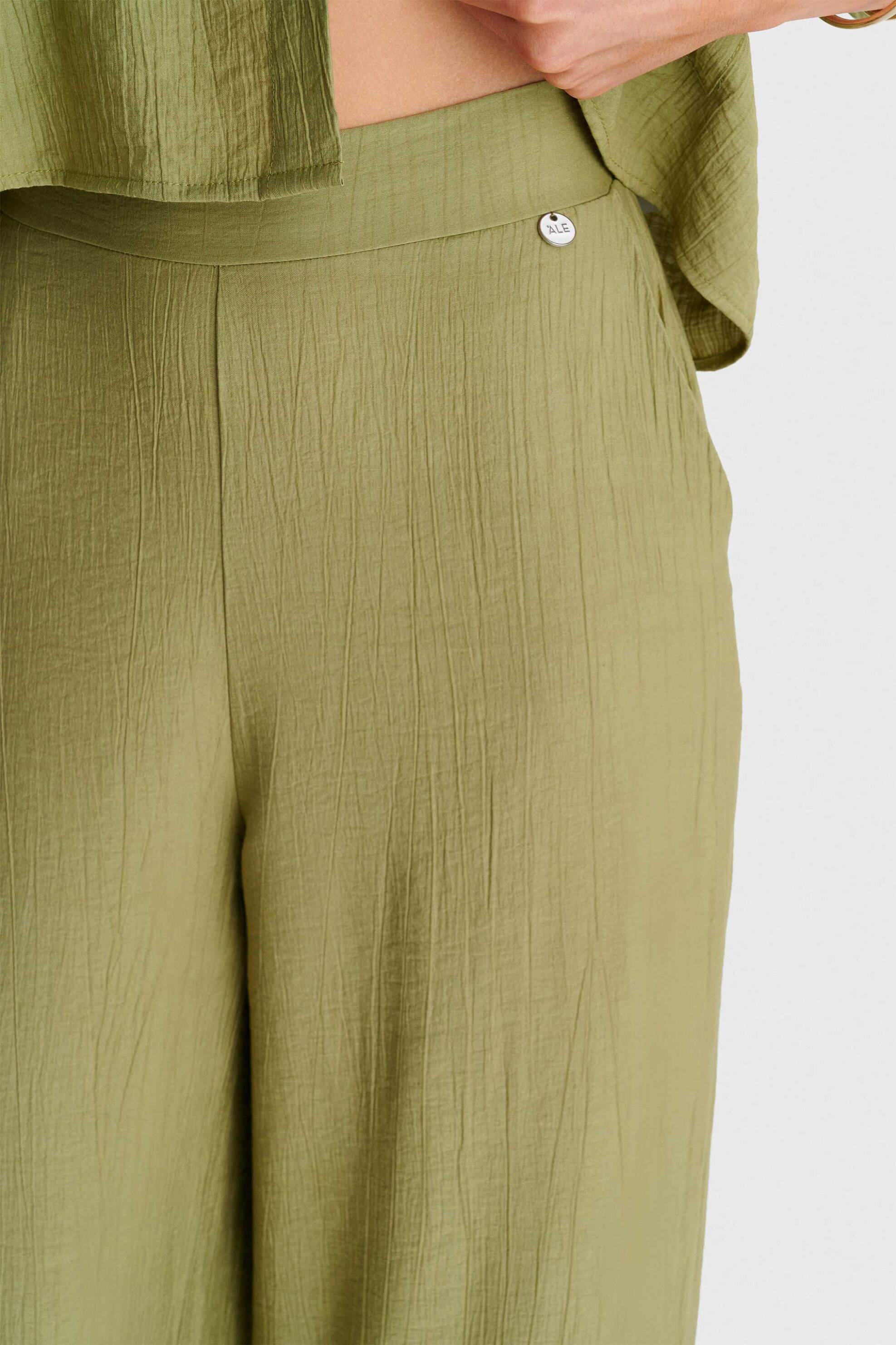 'ALE γυναικεία παντελόνα μονόχρωμη Loose Fit - 8923635 Λαδί