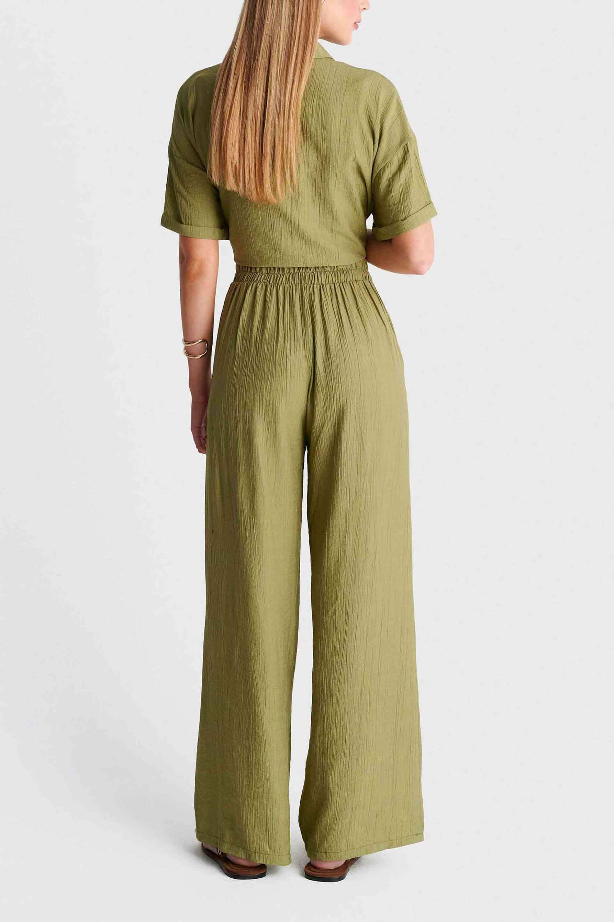 Ale Γυναικεία Παντελόνα Μονόχρωμη Loose Fit - 8923635 Λαδί