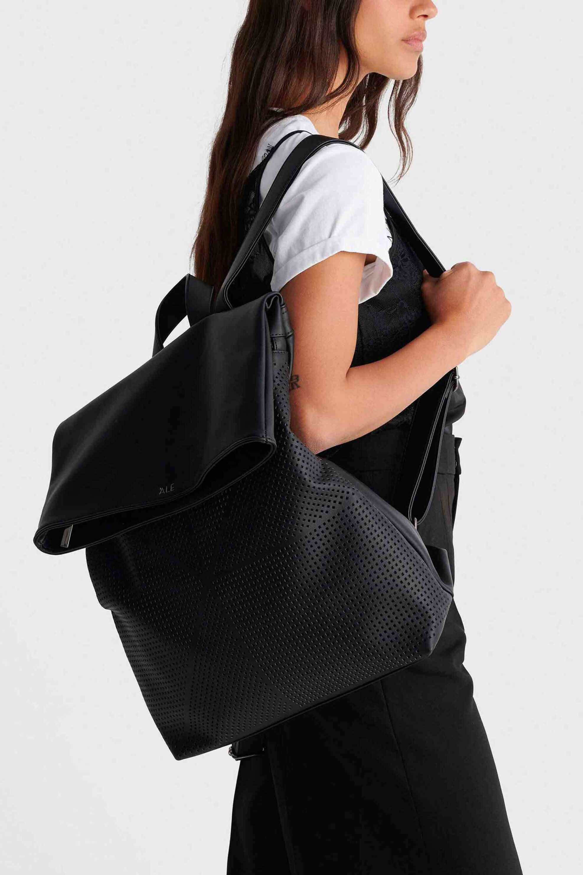 'ALE γυναικεία τσάντα backpack με δερμάτινη όψη - 8T23460 Μαύρο