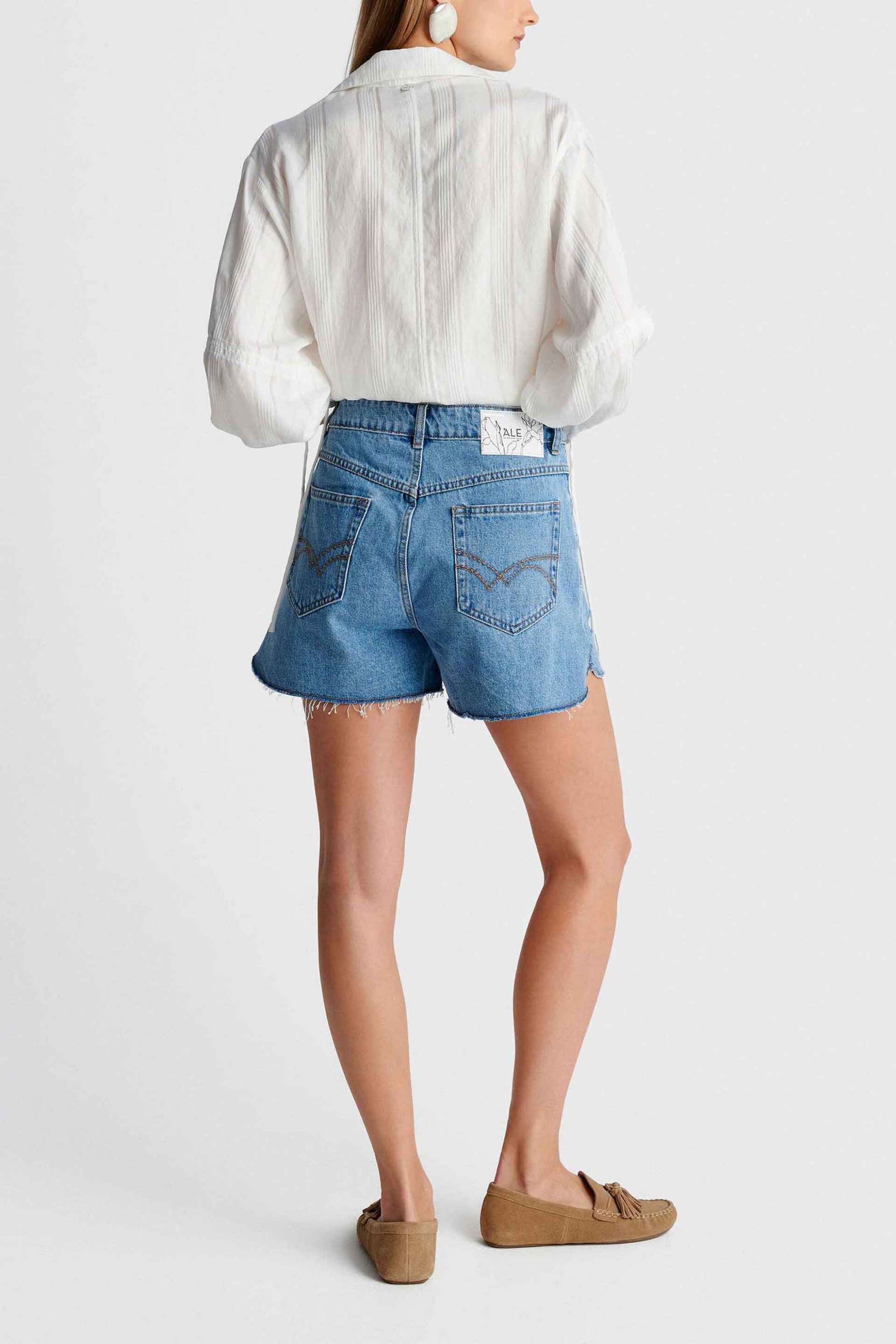 Ale Γυναικείο Denim Σορτς με Σχεδιαστικές Τσέπες - 8922980 Blue