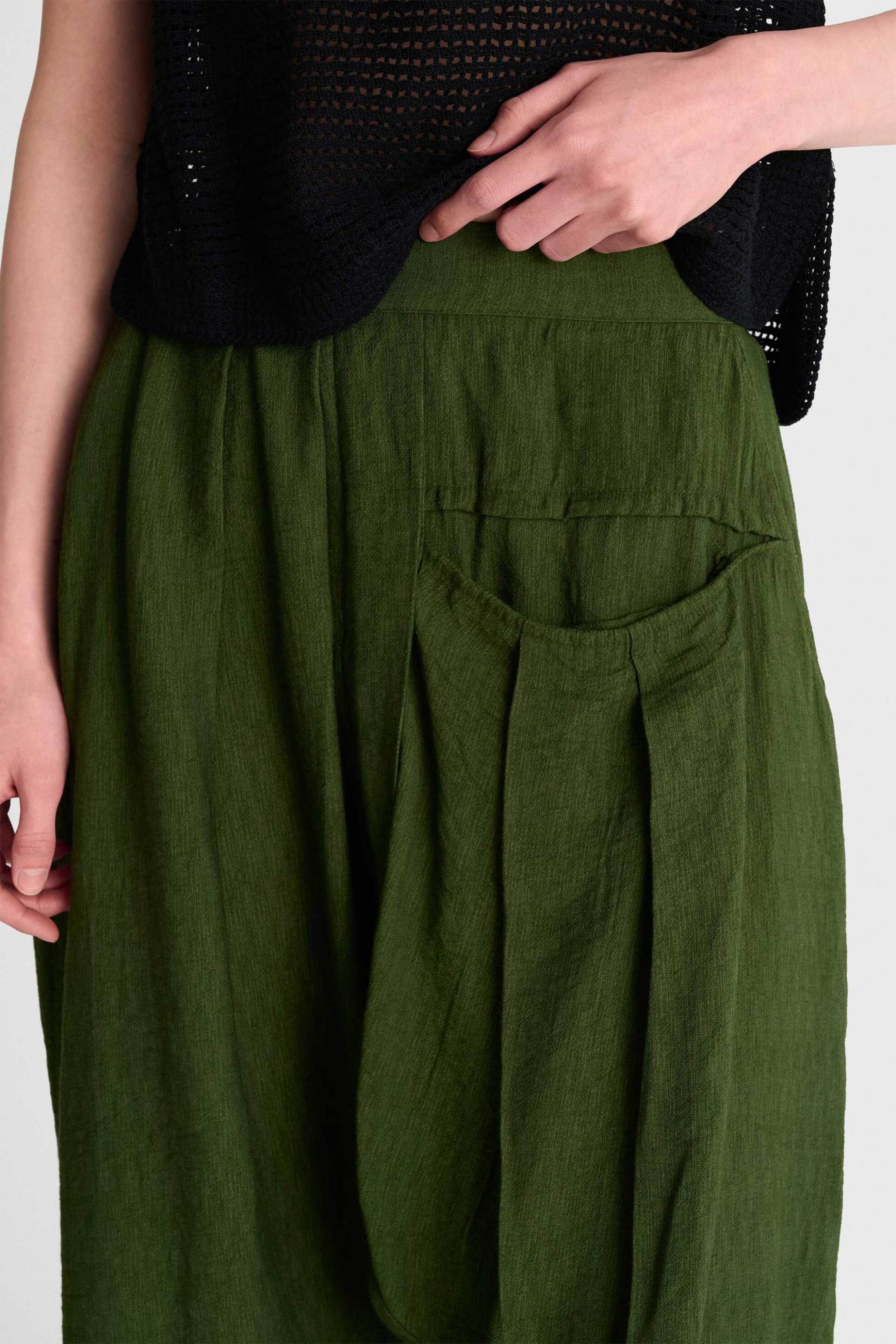 'ALE γυναικεία παντελόνα μονόχρωμη Loose Fit - 8921121 Κυπαρισσί