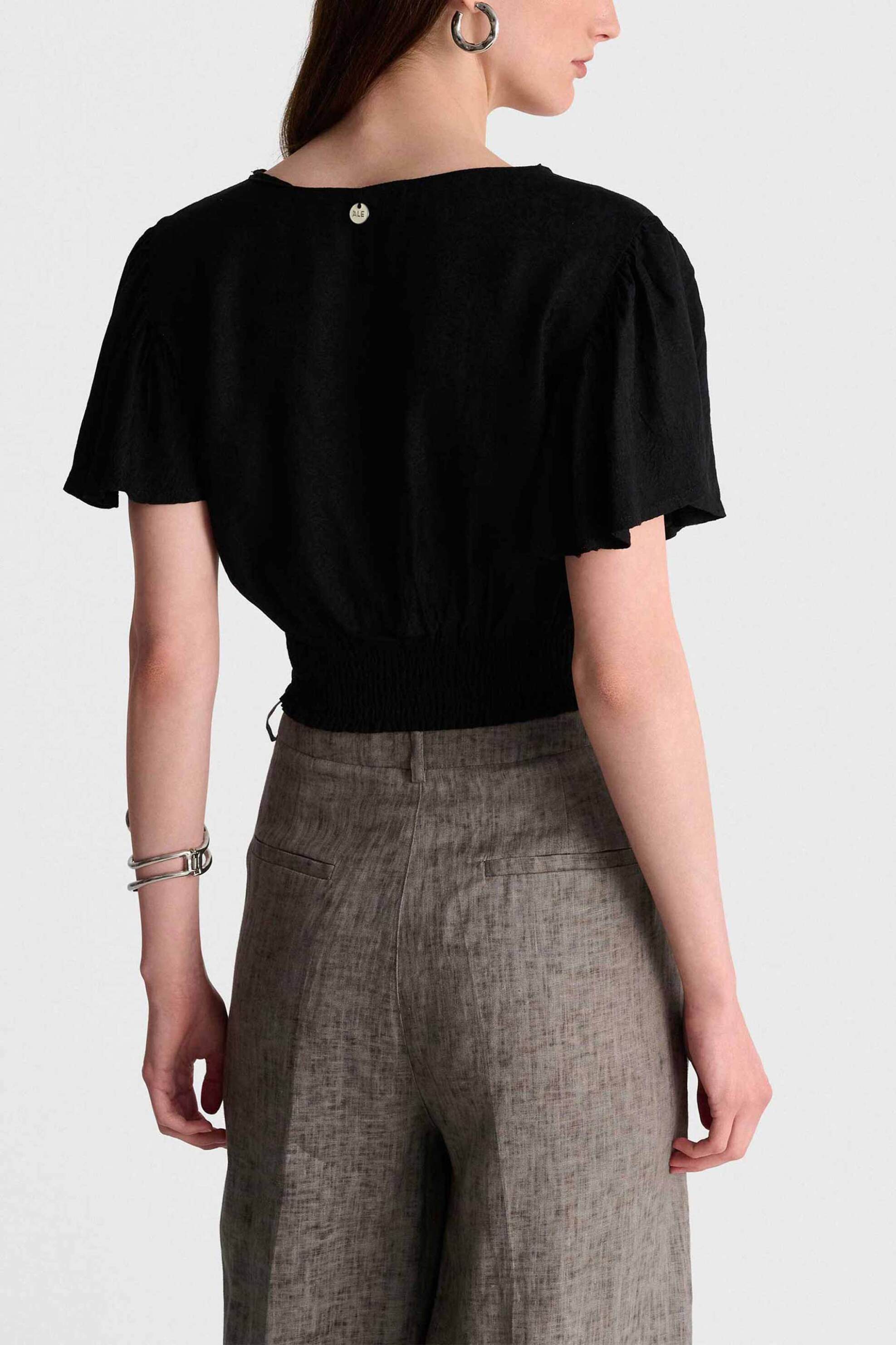 Ale Γυναικείο Τοπ Μονόχρωμο Cropped - 8922432 Μαύρο
