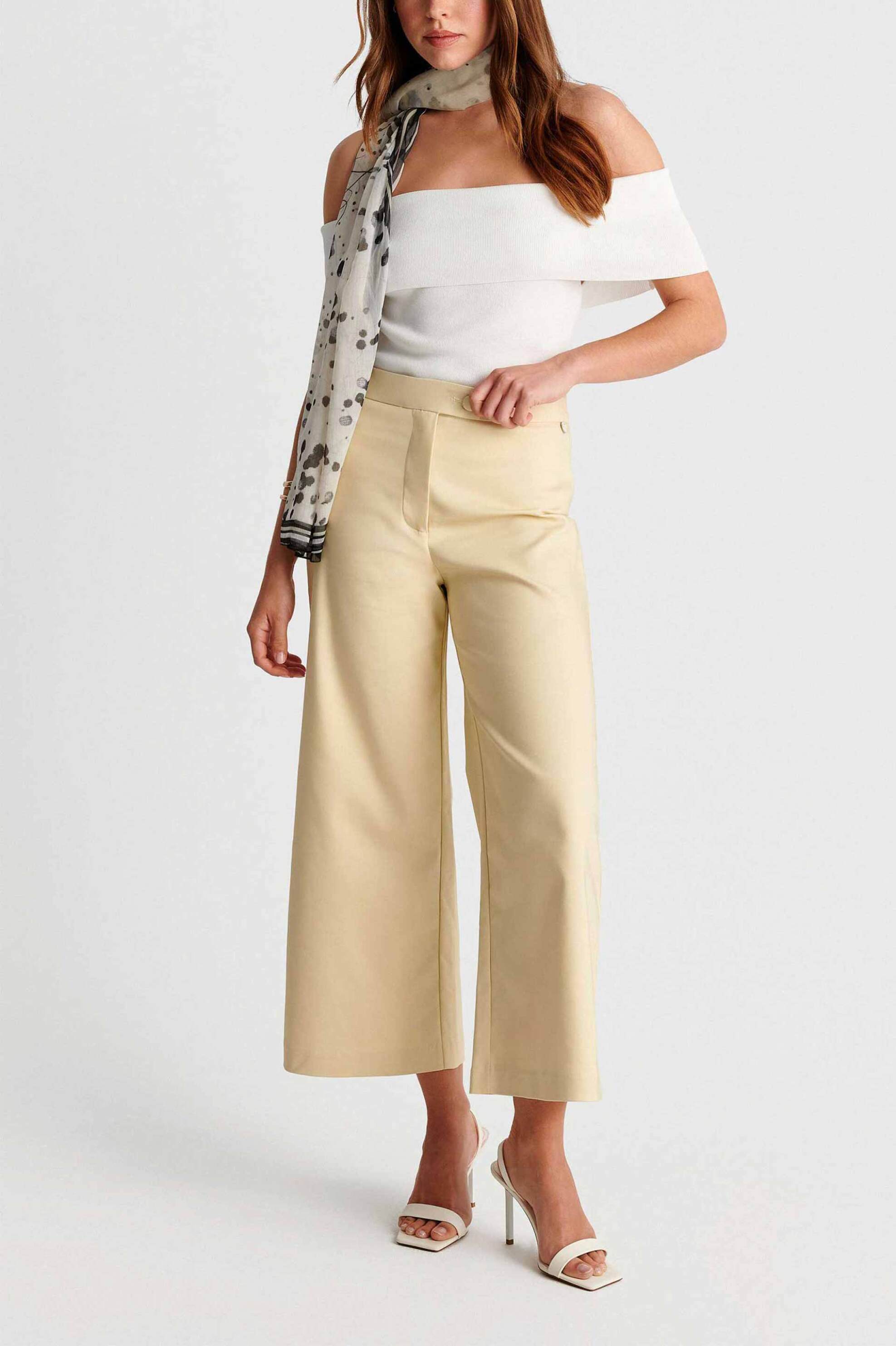 'ALE γυναικείο παντελόνι Cropped - 8923055 Κίτρινο Pastel