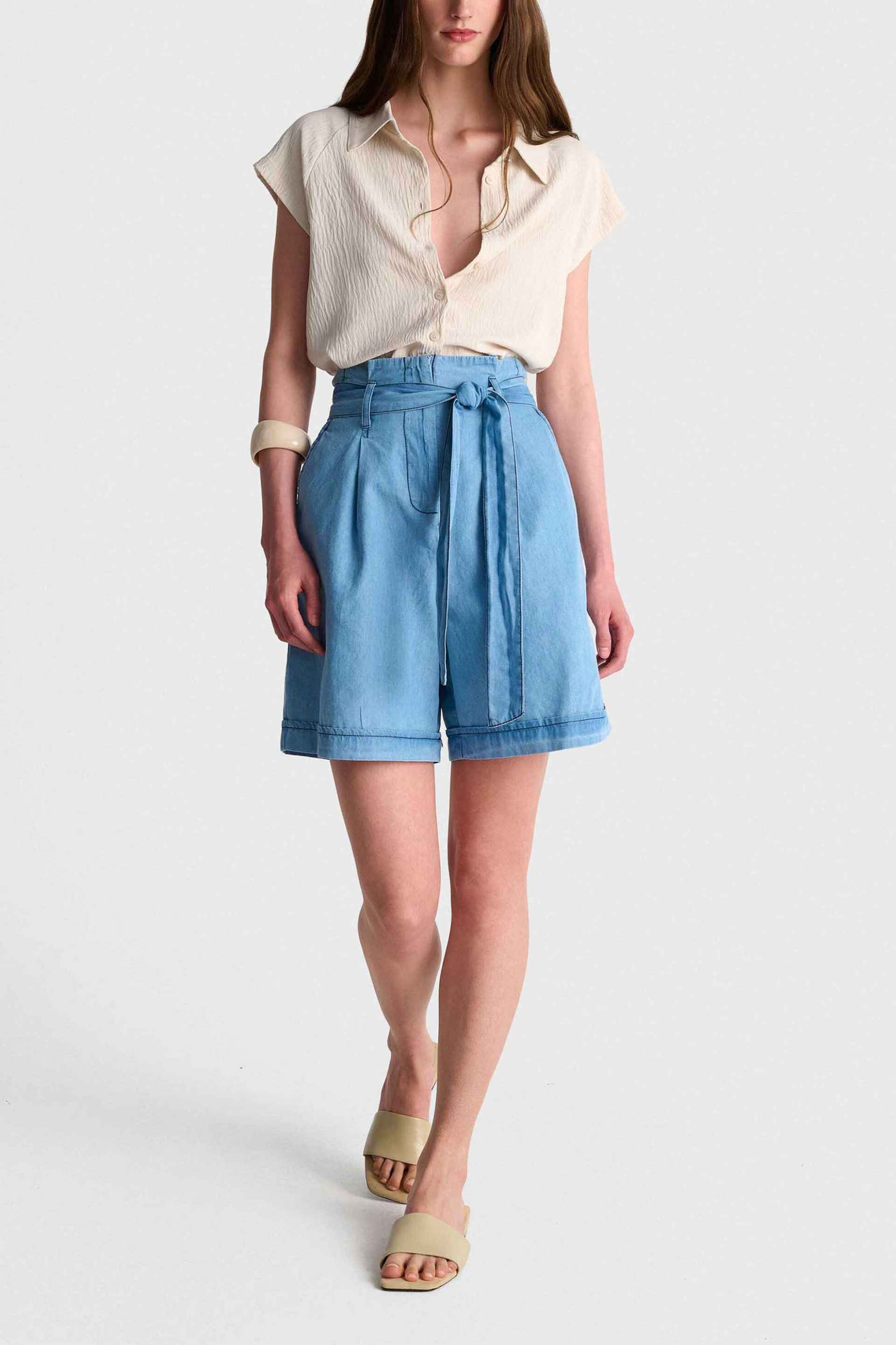 'ALE γυναικεία βερμούδα denim - 81253661 Denim Blue