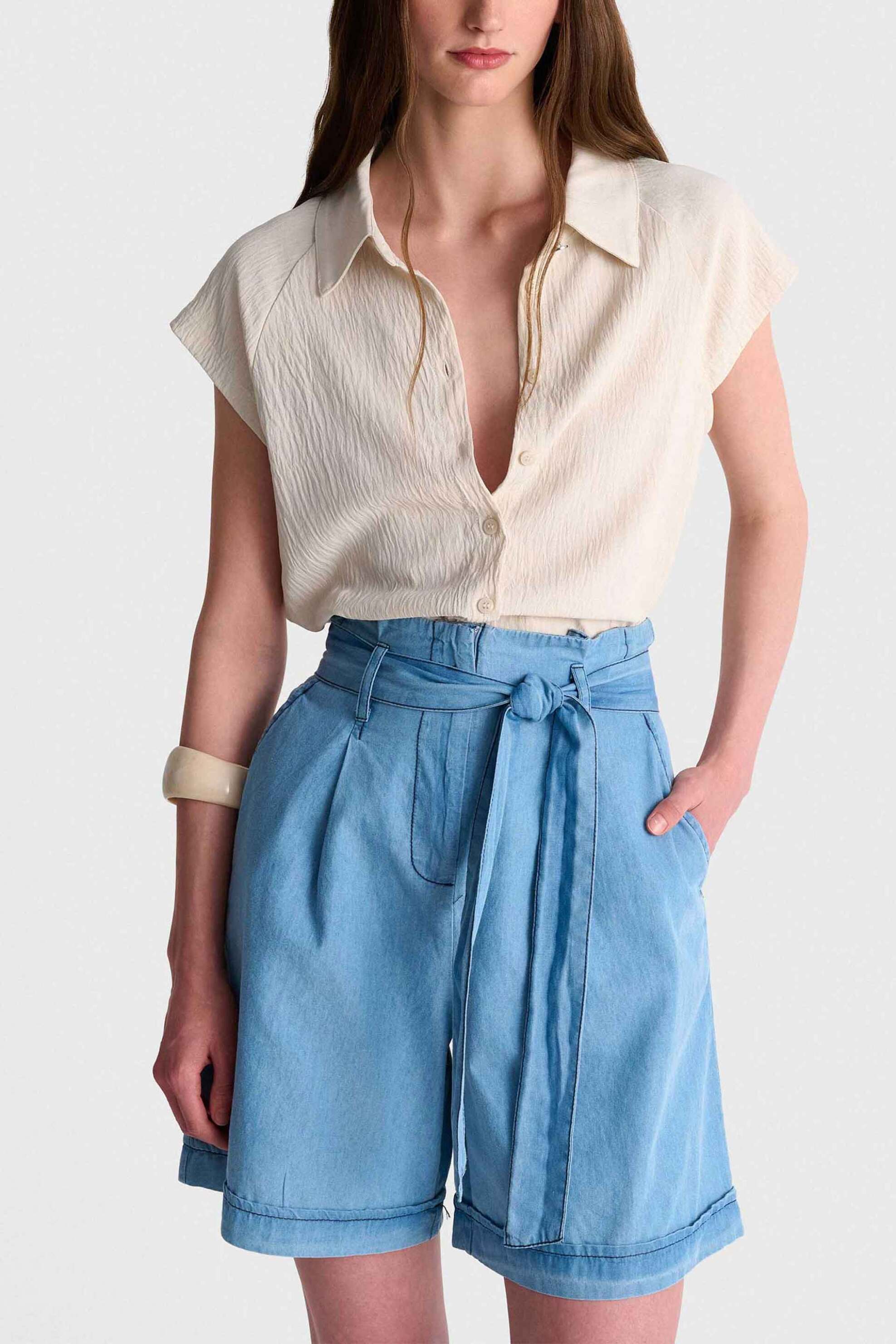 'ALE γυναικεία βερμούδα denim - 81253661 Denim Blue