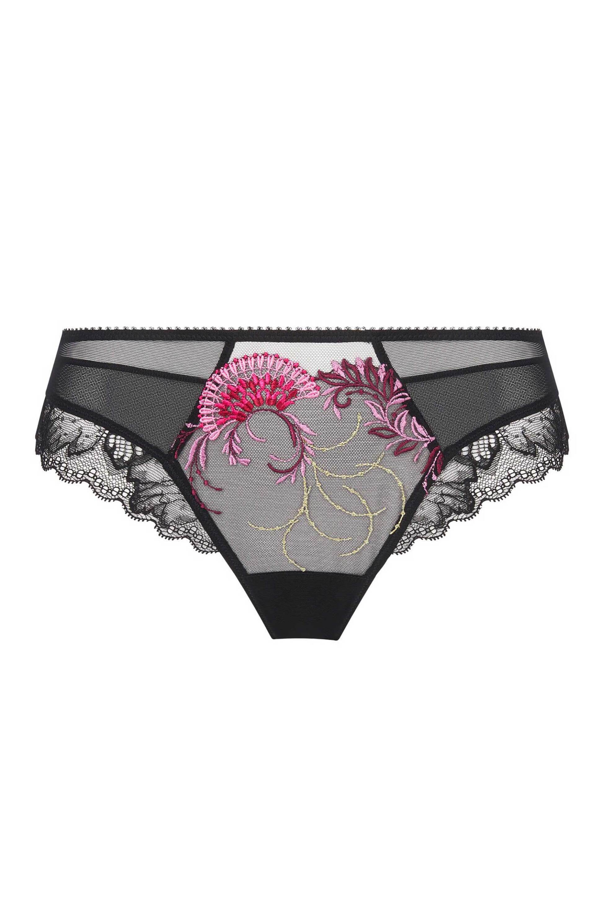 Lise Charmel γυναικείο σλιπ με διαφάνεια και κέντημα "Floraison Passion Seduction Brief" - ACH0786 Μαύρο φωτογραφία