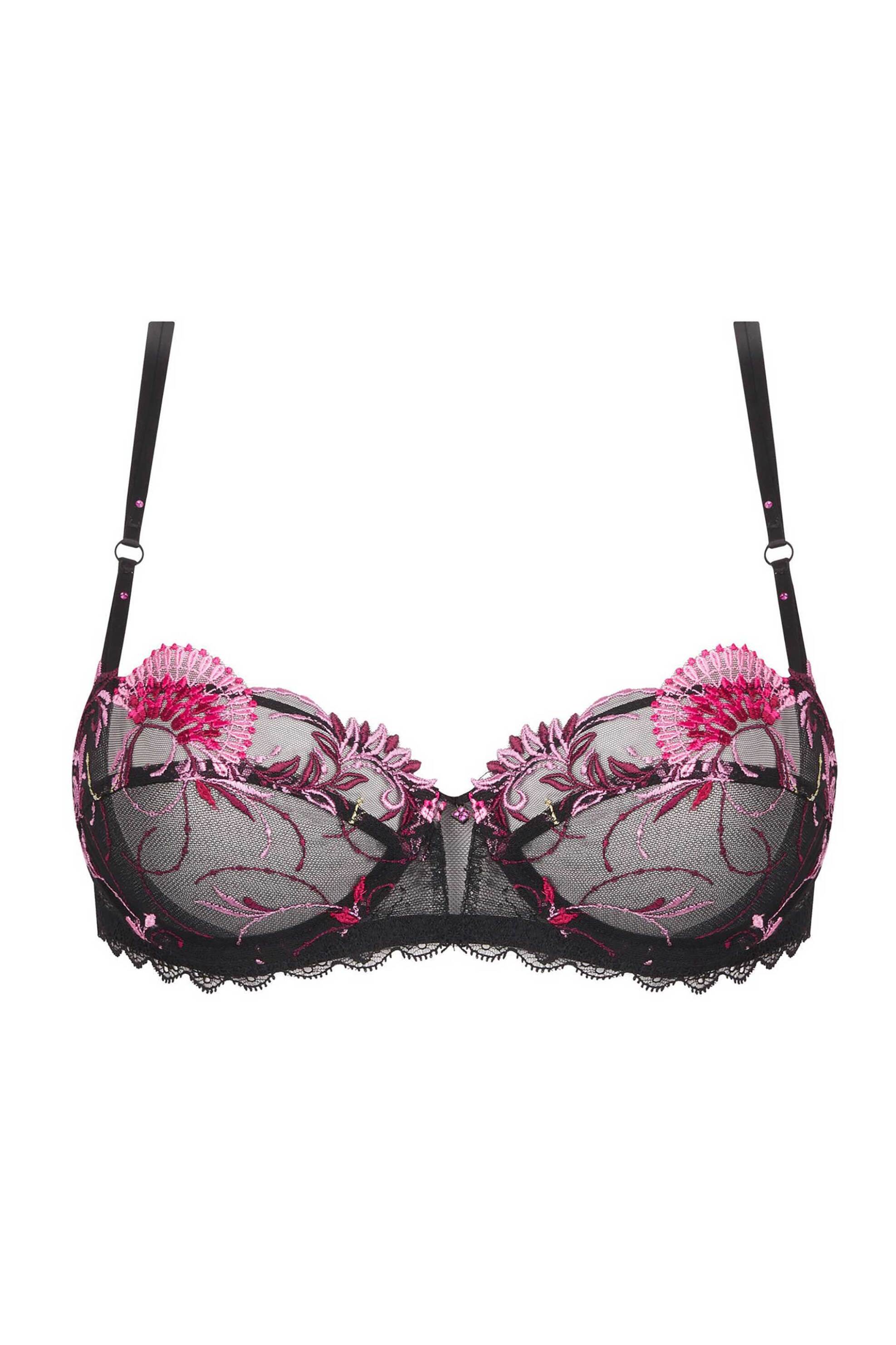 Lise Charmel γυναικείο σουτιέν με δαντέλα Cup E "Floraison Passion Demi-Cup Bra" - ACH3086E Μαύρο φωτογραφία