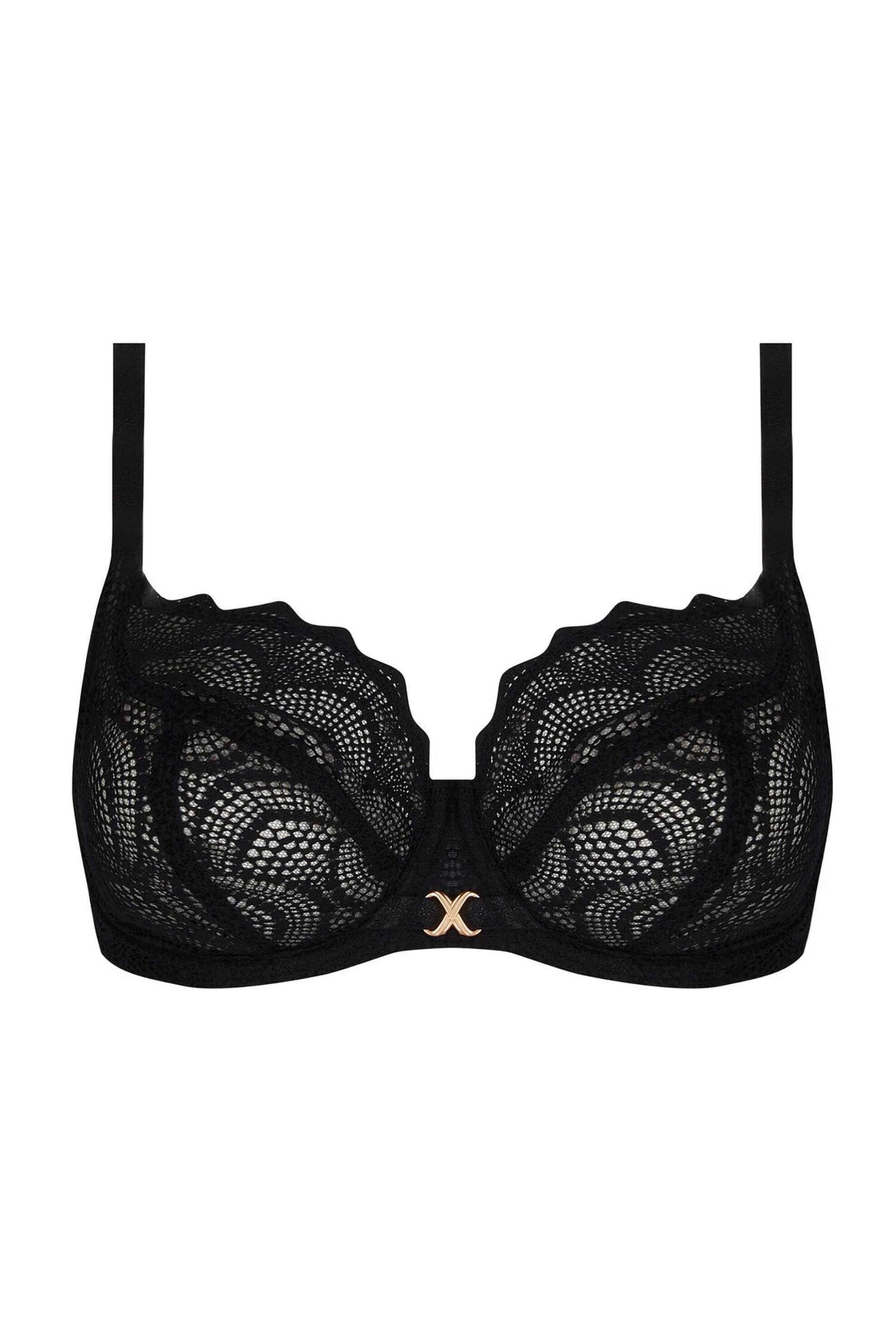 Lise Charmel γυναικείο σουτιέν με δαντέλα Cup F "Sexy Bohême Lace Demi-Cup Bra Fitting" - FCJ2840E Μαύρο φωτογραφία