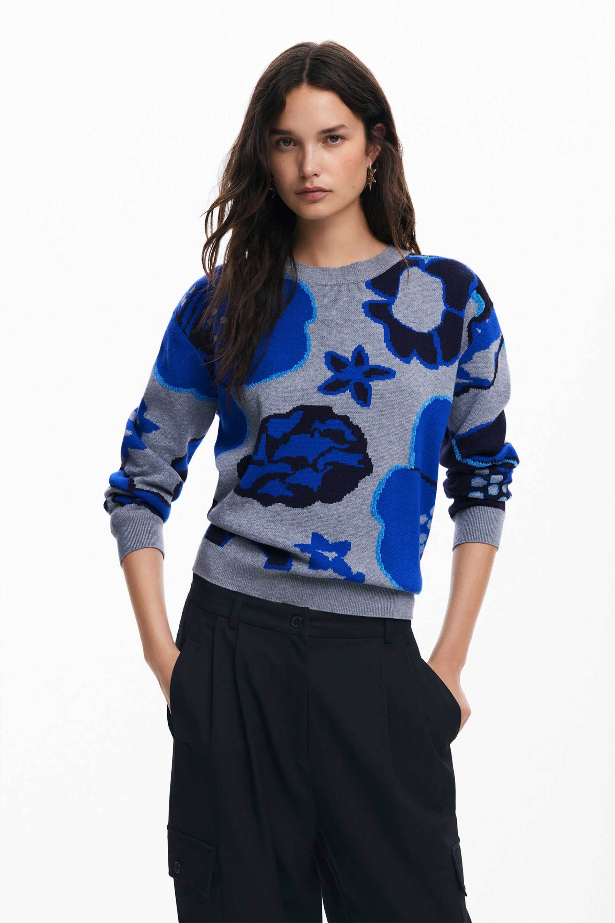 Desigual γυναικείο πουλόβερ με all-over print Regular Fit