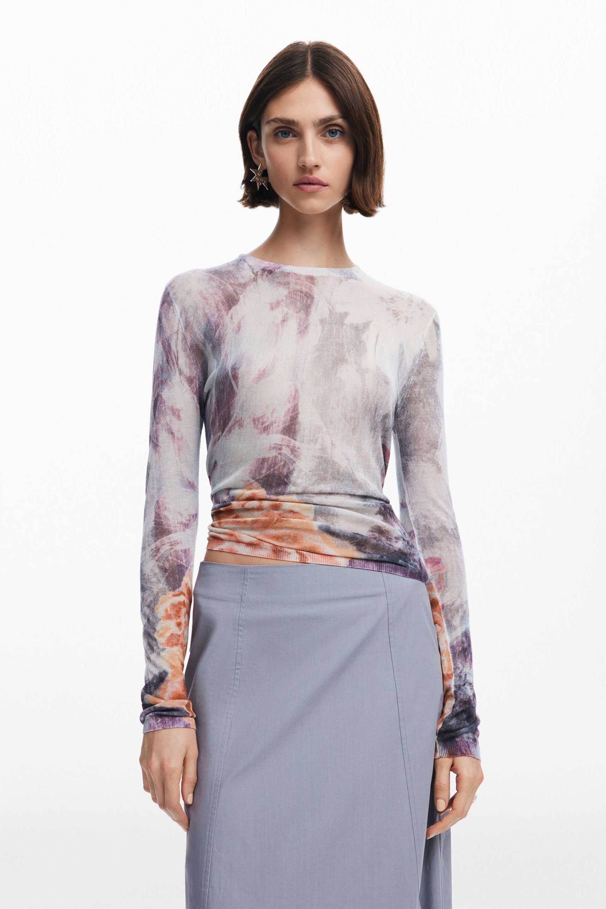 Desigual γυναικεία μπλούζα με all-over print Regular Fit - 24WWJF60 Λευκό