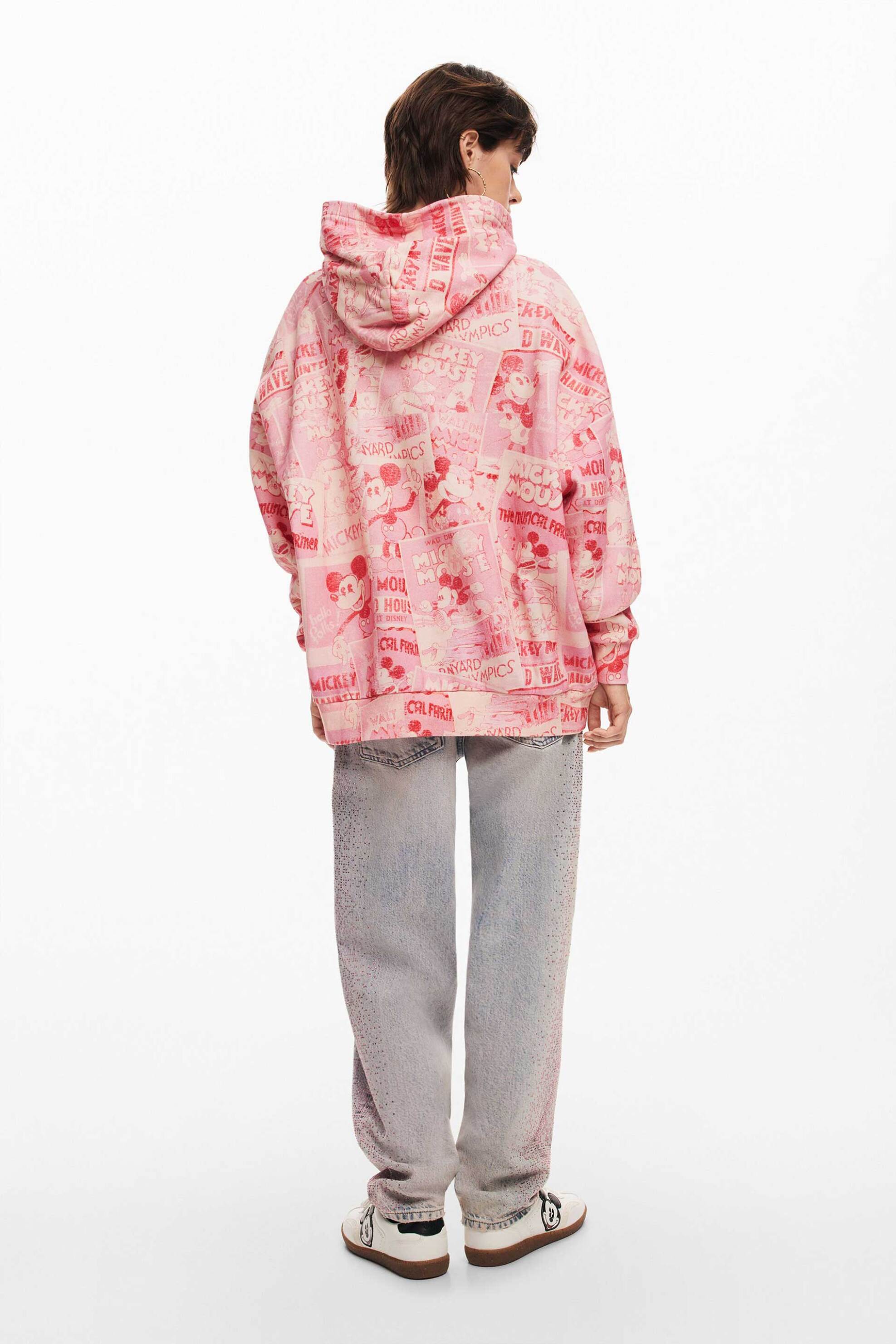 Desigual γυναικείο φούτερ με κουκούλα και all-over print Regular Fit - 24WWSK34 Ροζ φωτογραφία